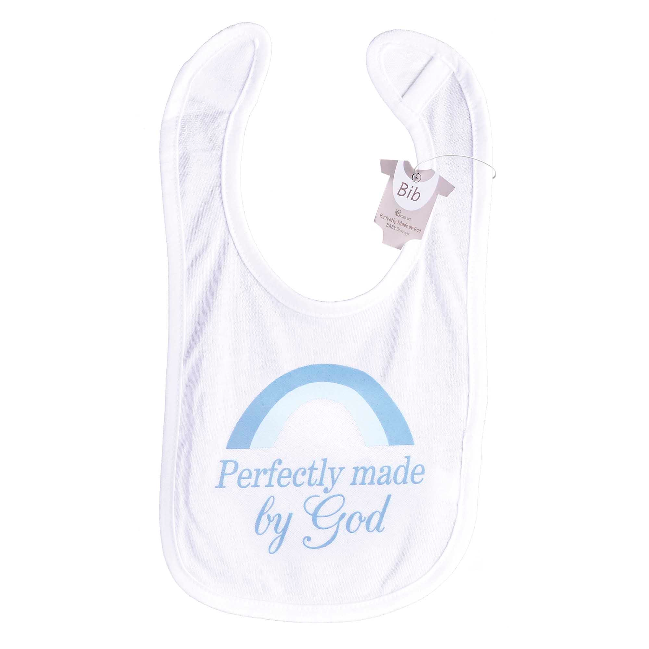 Babero para bebé con diseño azul arcoíris 100% algodón tamaño 9 x 11 1/2 ideal para regalo en baby shower apto para lavar a máquina