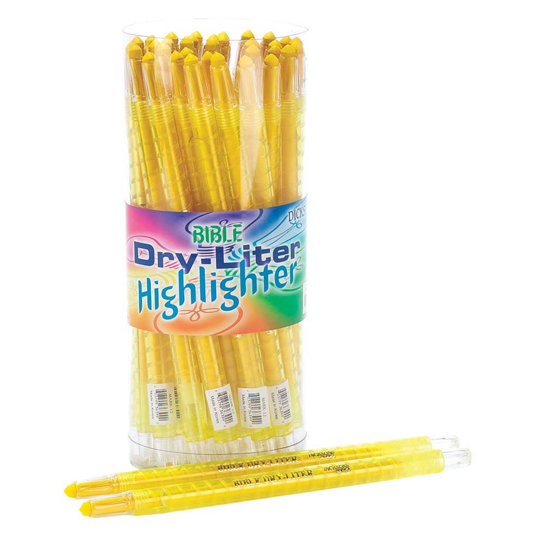 Tub de subrayadores amarillos retráctiles para estudio de Biblia 36 unidades diseño retráctil color amarillo