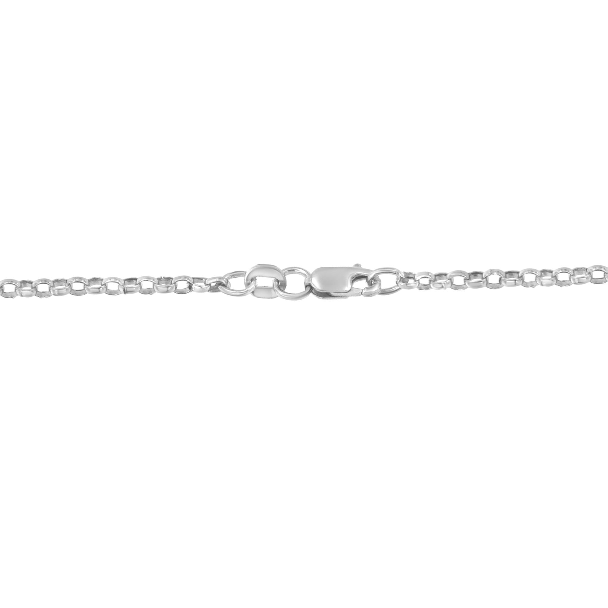 Necklace Statement Pendant Heart 14K White Gold 18 inch 1.0 Cttw Princess Cut Diamond H-I Color SI2-I1 Clarity Durable Rolo Chain