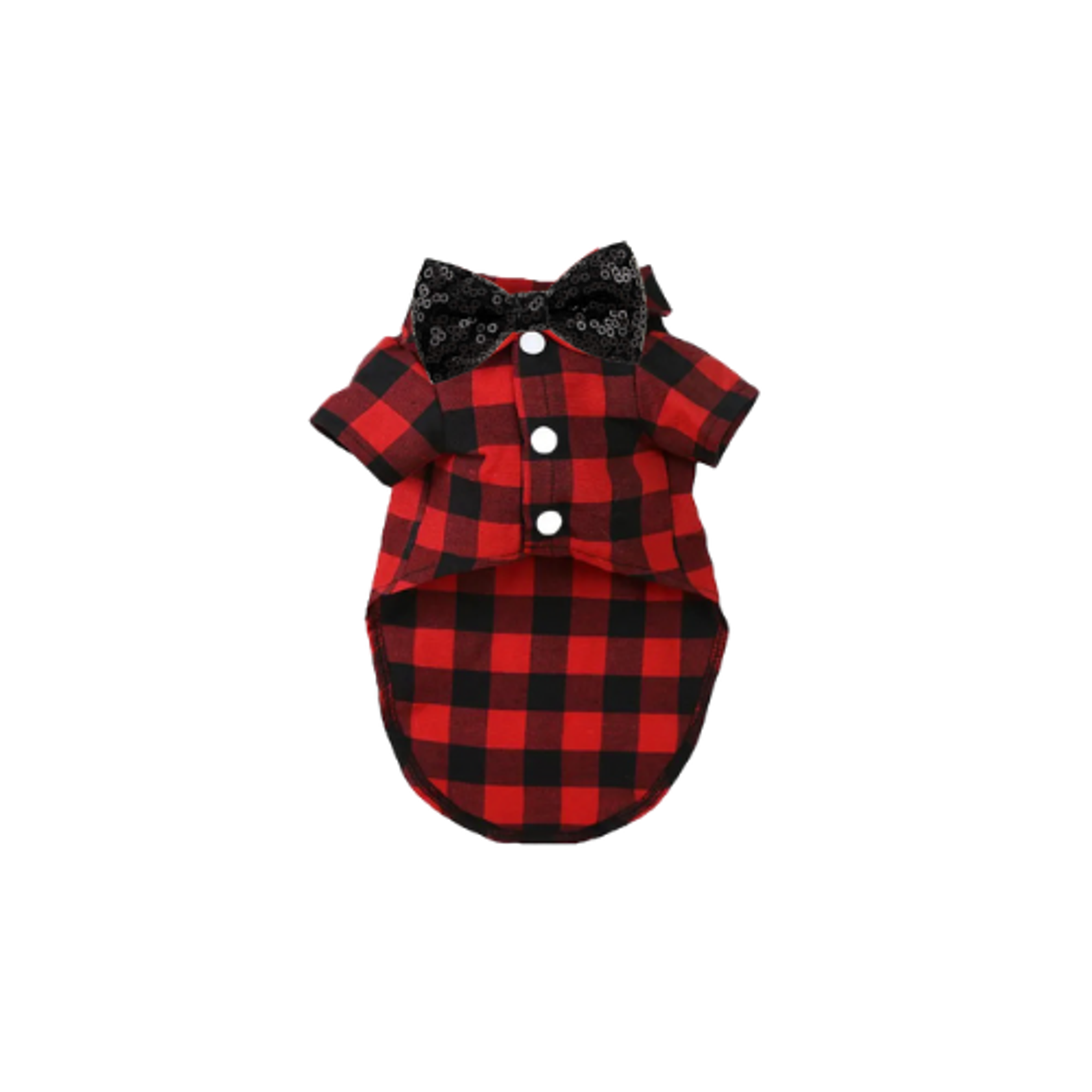 My Fancy Buffalo Plaid Bowtie Dog Shirt Image 1