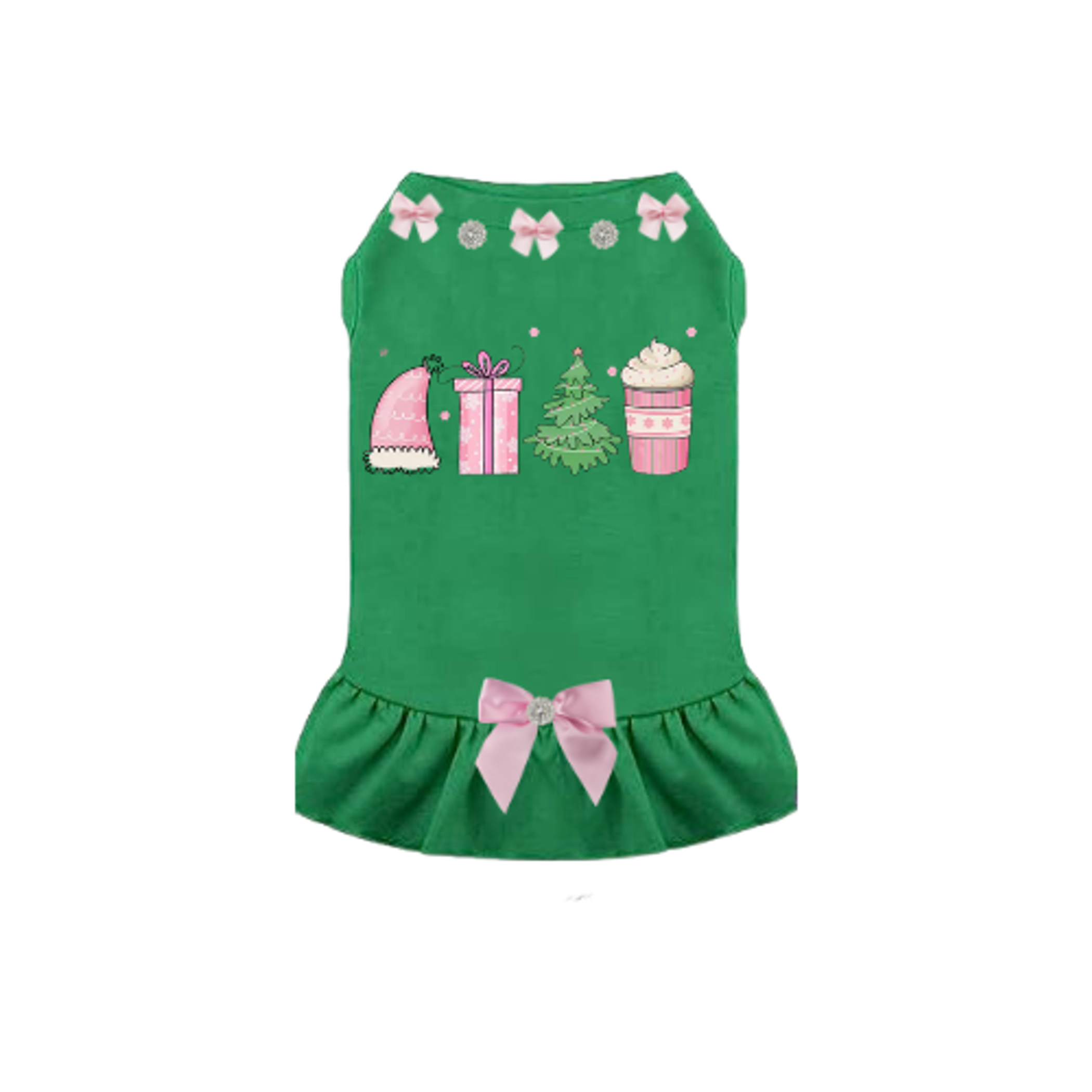 Pink Holiday Fun- Dog Dress Image 1