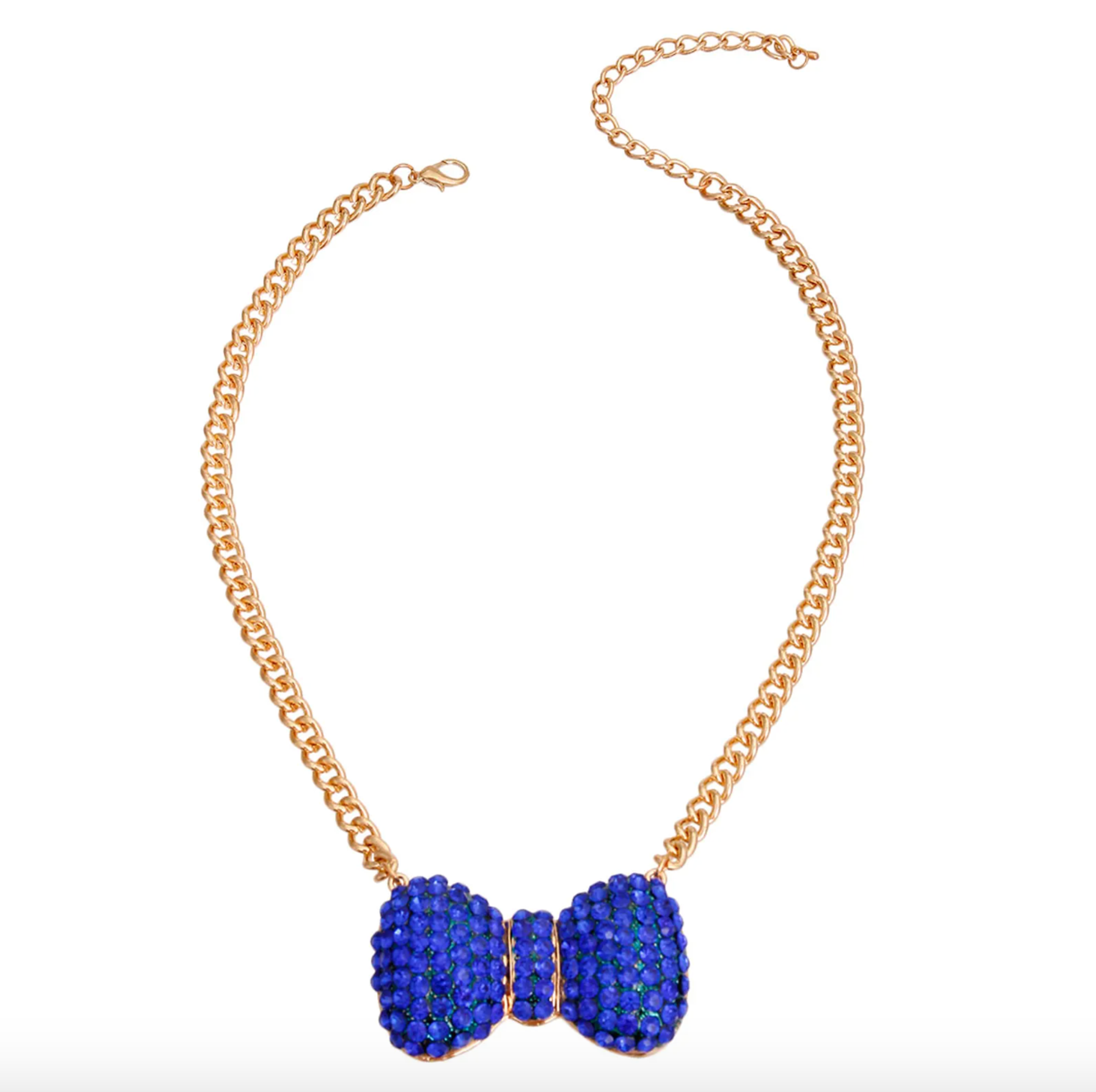 Royal Blue Bow Necklace- Big Dog Necklace Image 1