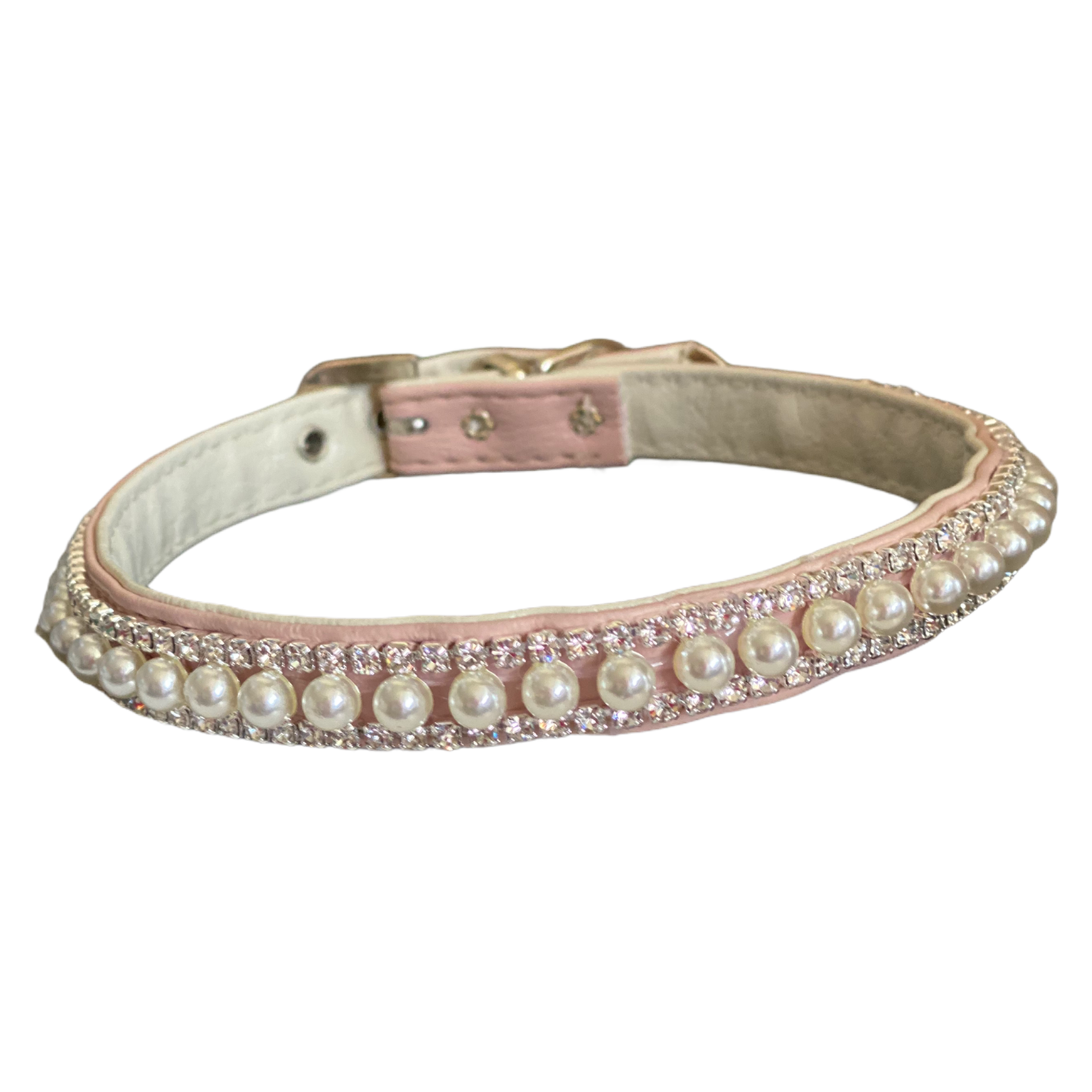 Pretty in Pink Pearl and Rhinestone Collar Image 1