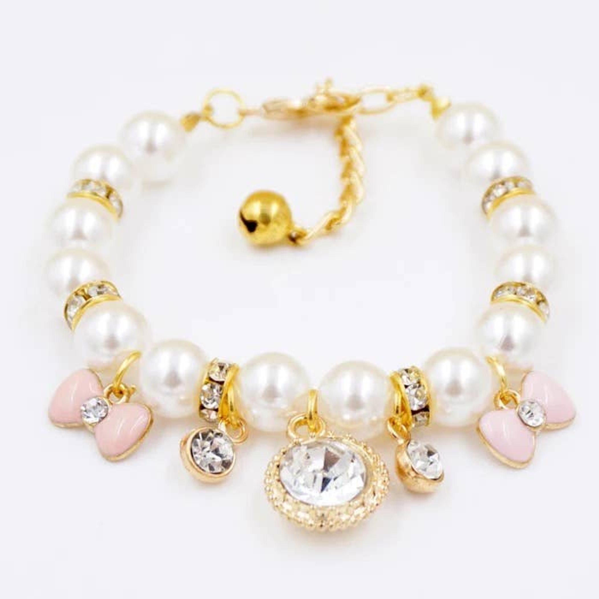 Princess Pearl Charm Dog Necklace Image 1