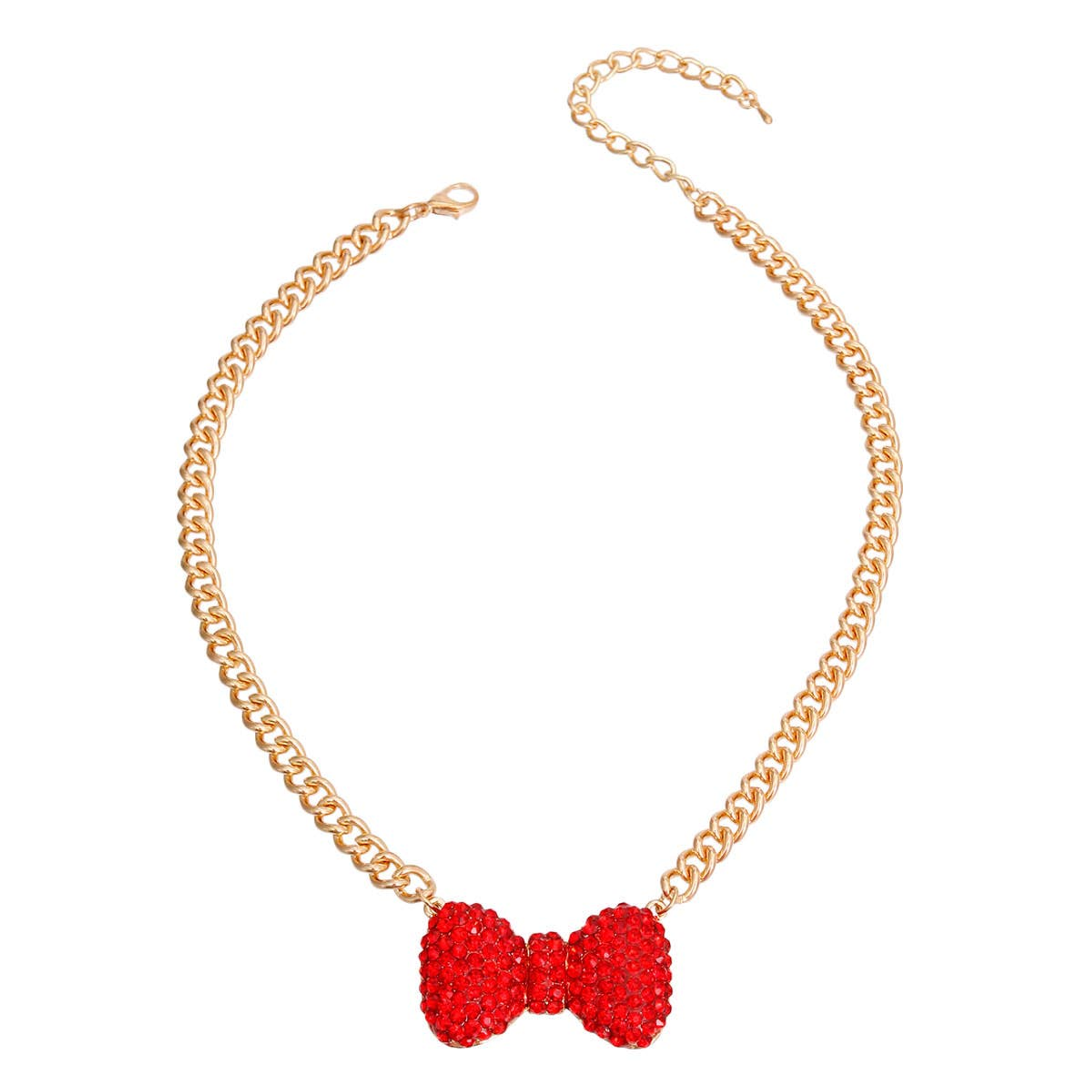 Red Bow Pendant Necklace Image 1