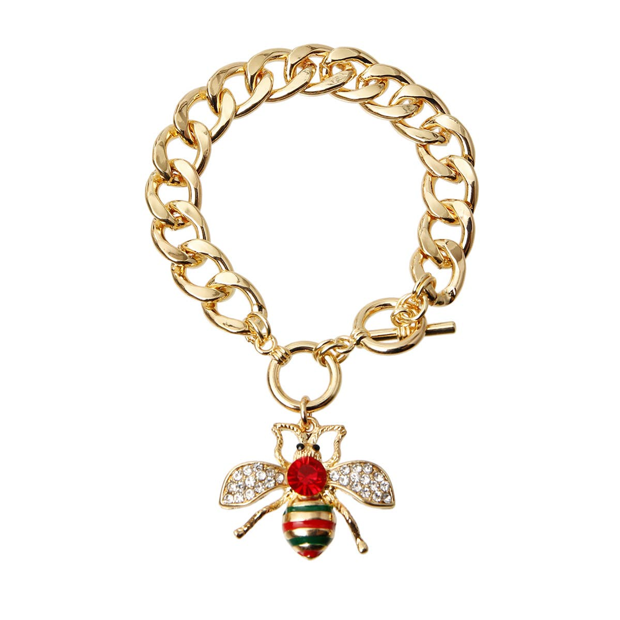 Rhinestone Bee Toggle Necklace Image 1