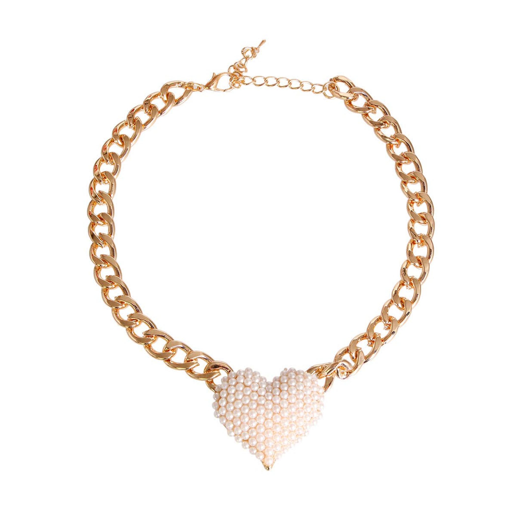 Rhinestone Heart Necklace Image 1