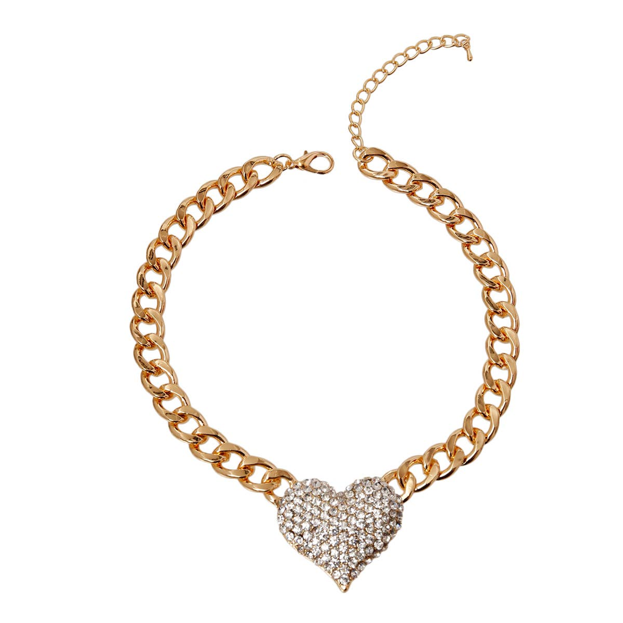 Rhinestone Heart Necklace Image 1
