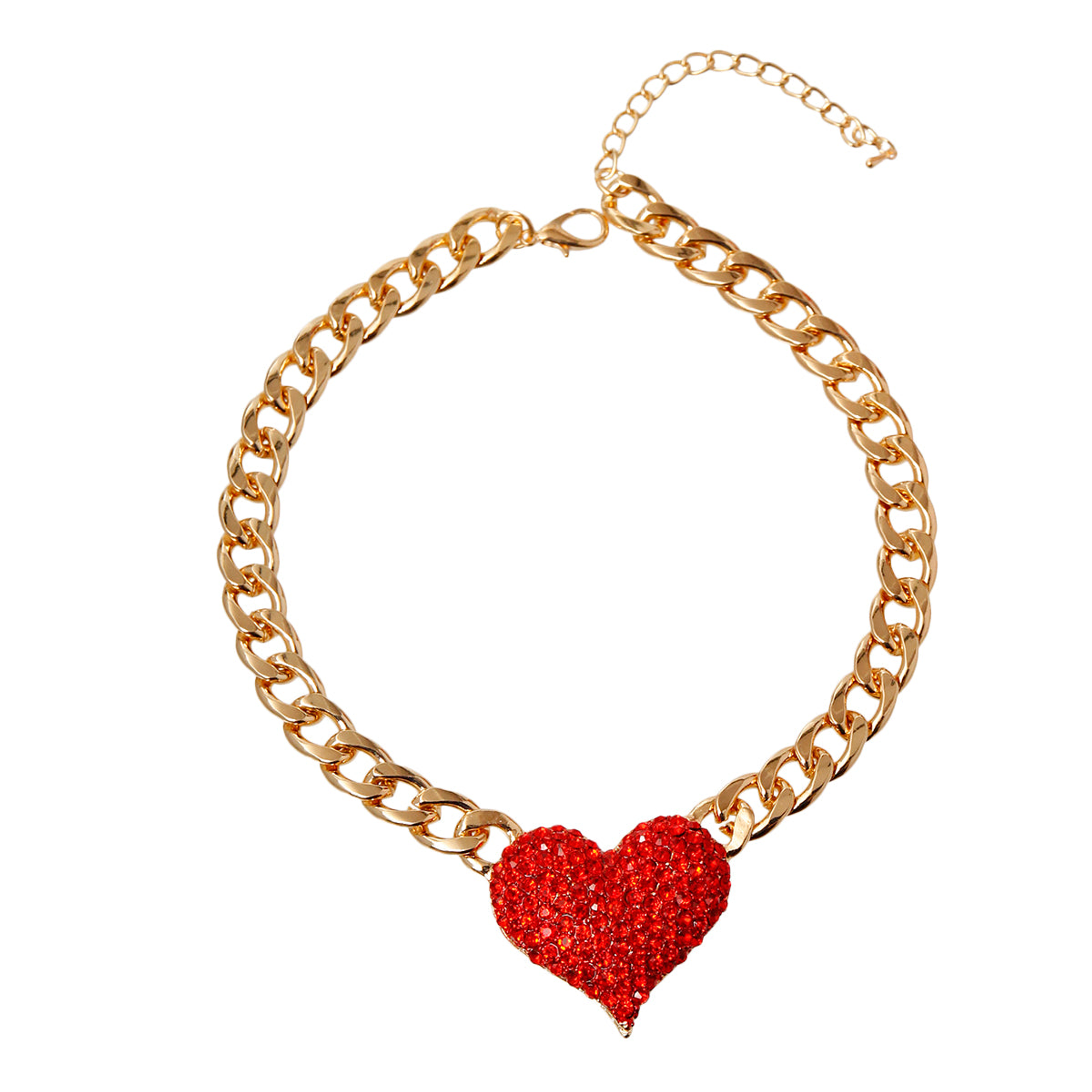 Rhinestone Heart Necklace Image 1