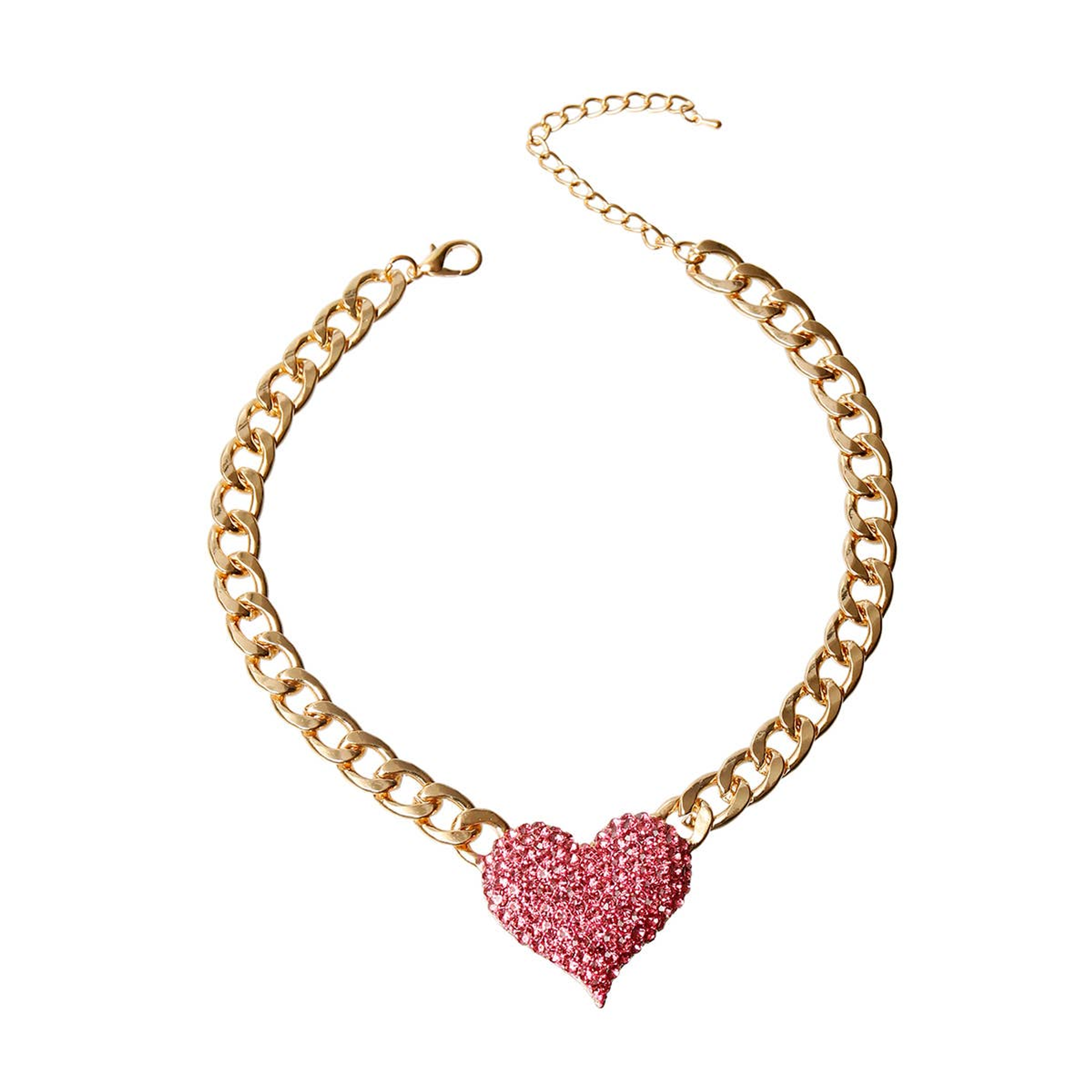 Rhinestone Heart Necklace Image 1