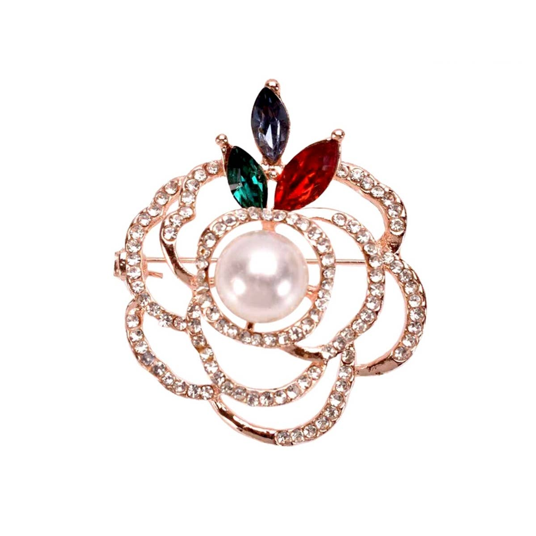 Rose Gold Pearl Brooch Image 1