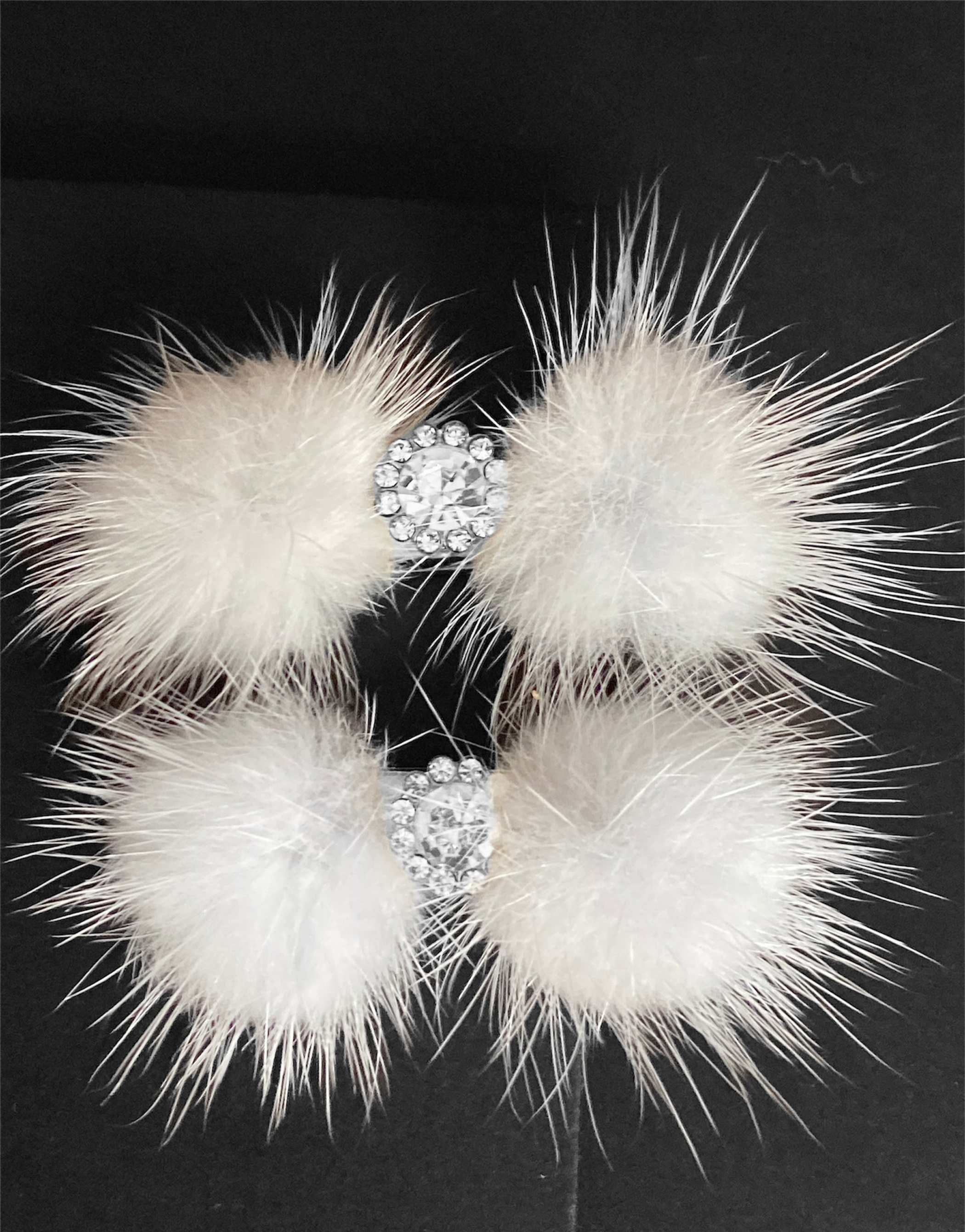 Snowflake Pom Pom Hair Barrettes Image 1