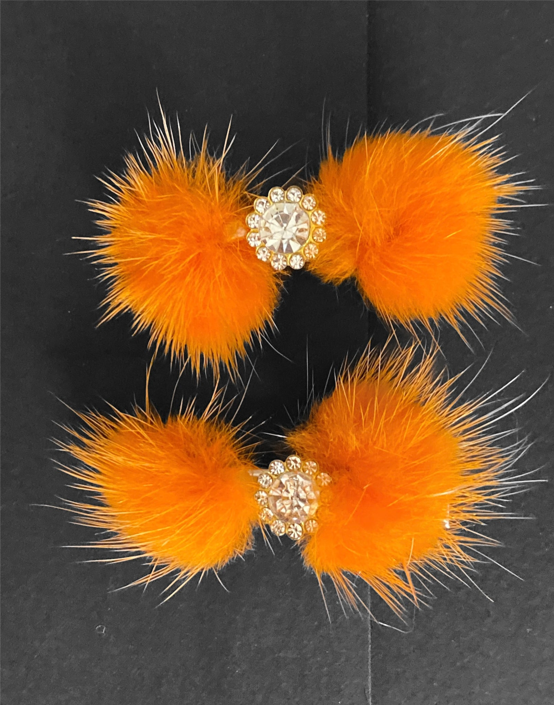 Snowflake Pom Pom Hair Barrettes Image 1