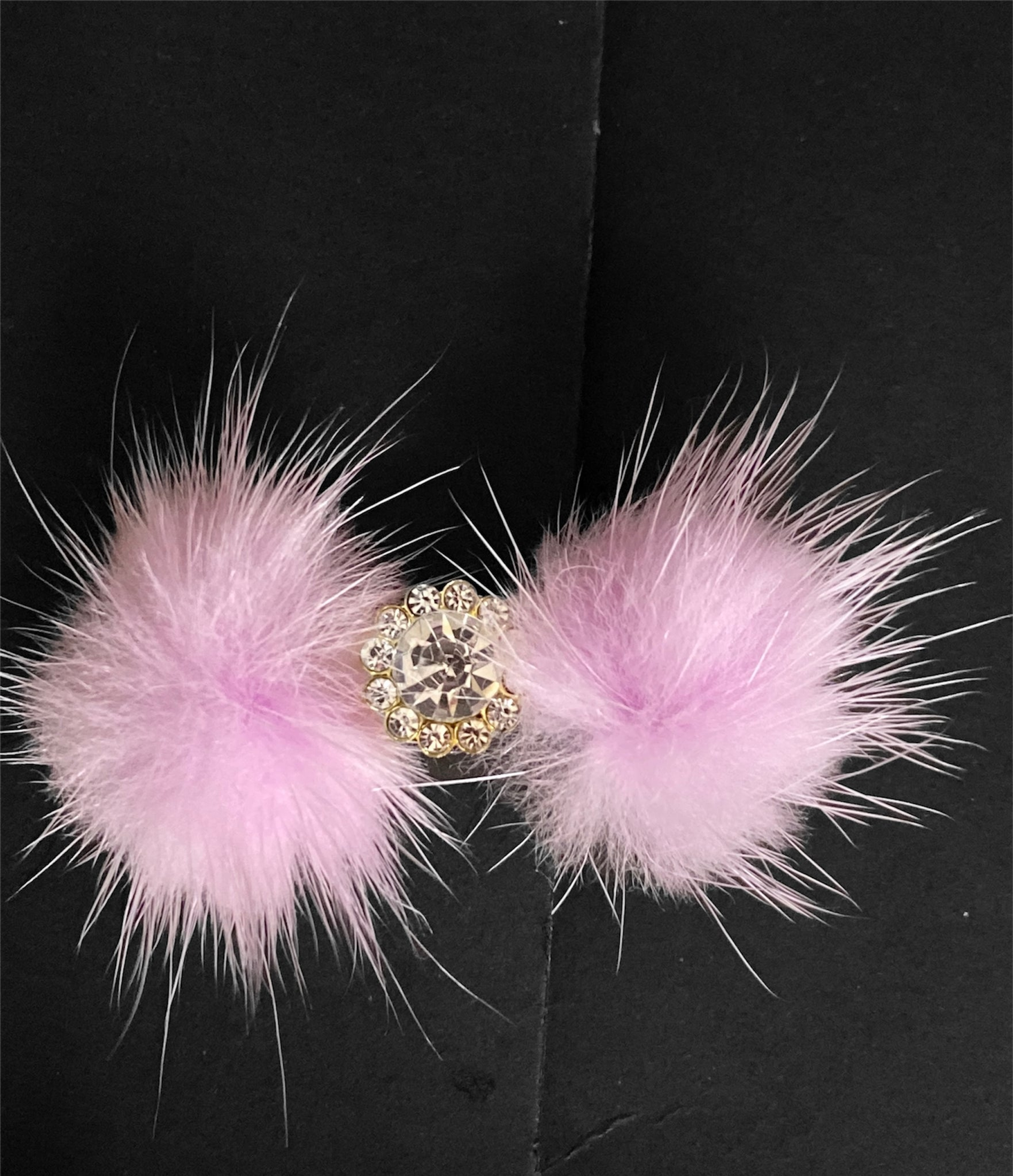 Snowflake Pom Pom Hair Barrettes Image 1