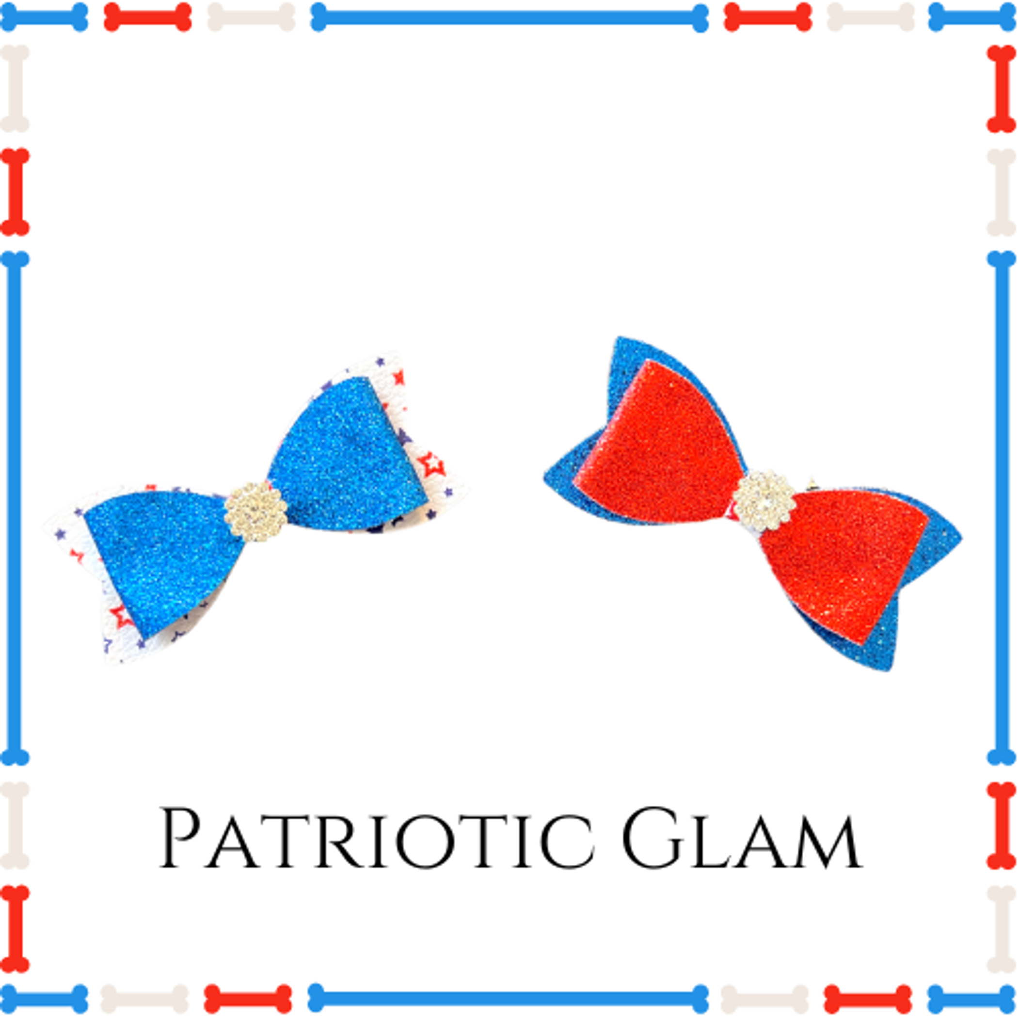 Stars & Stripes Patriotic Hair Clips Image 1