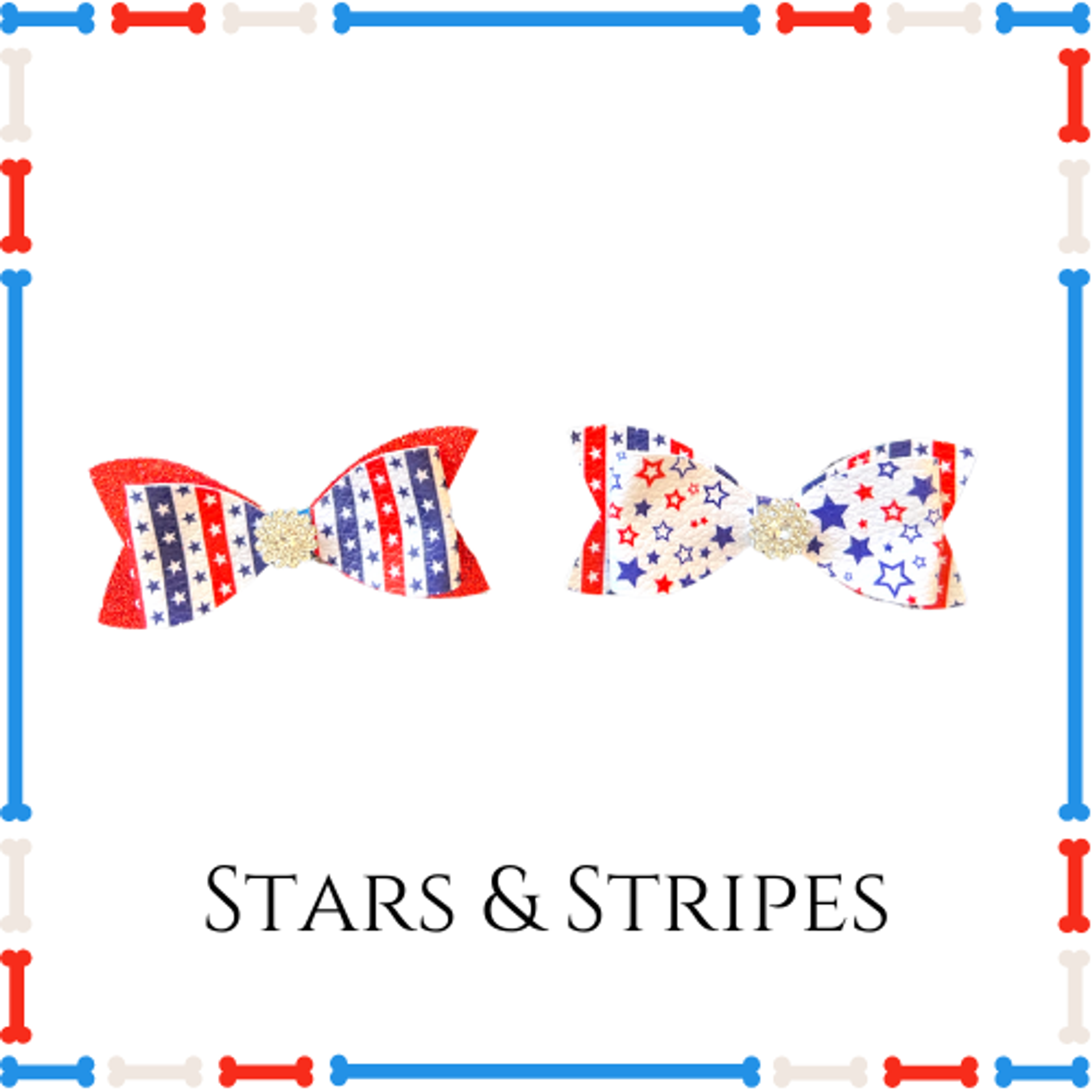 Stars & Stripes Patriotic Hair Clips Image 1