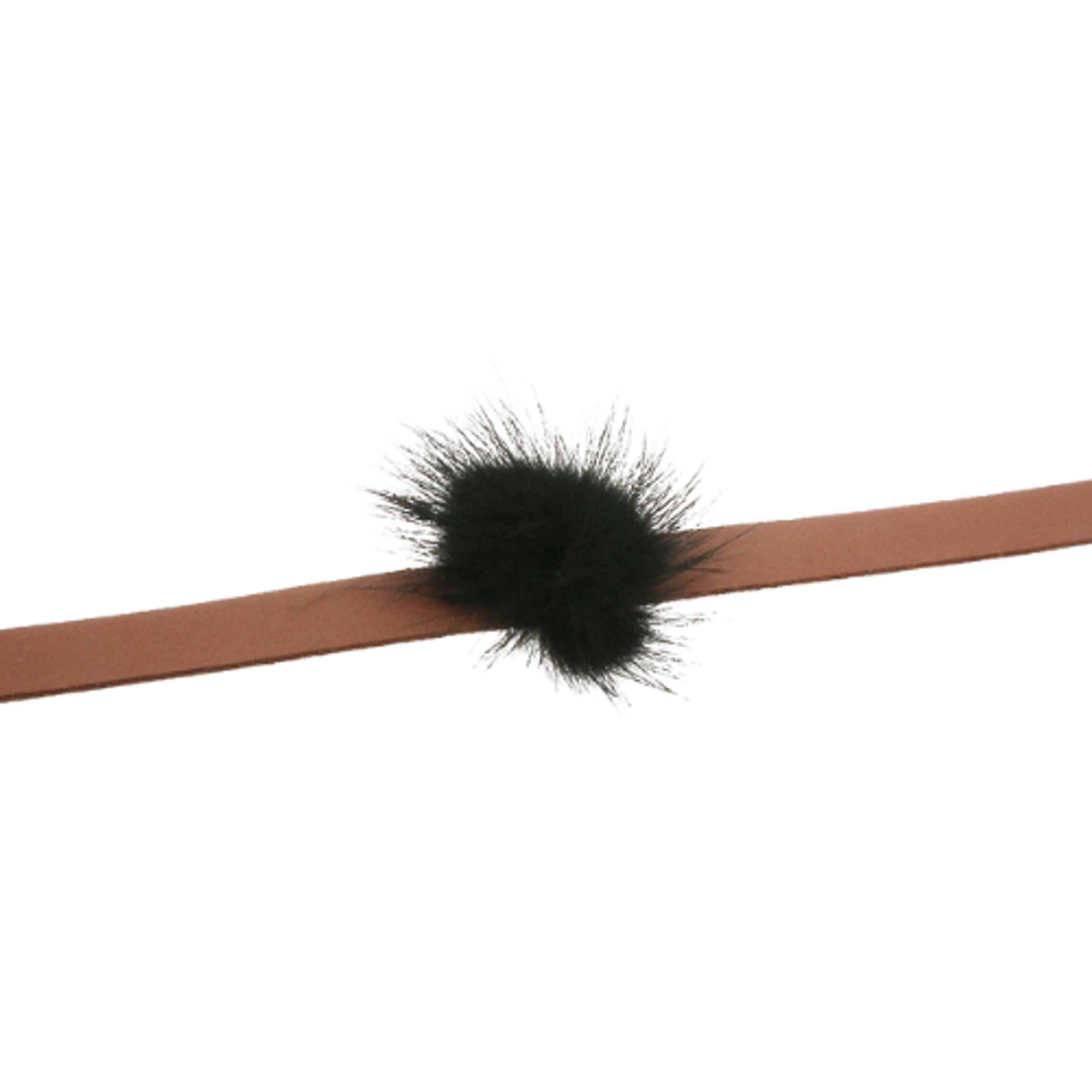 Suede Pom Pom Necklace Image 1