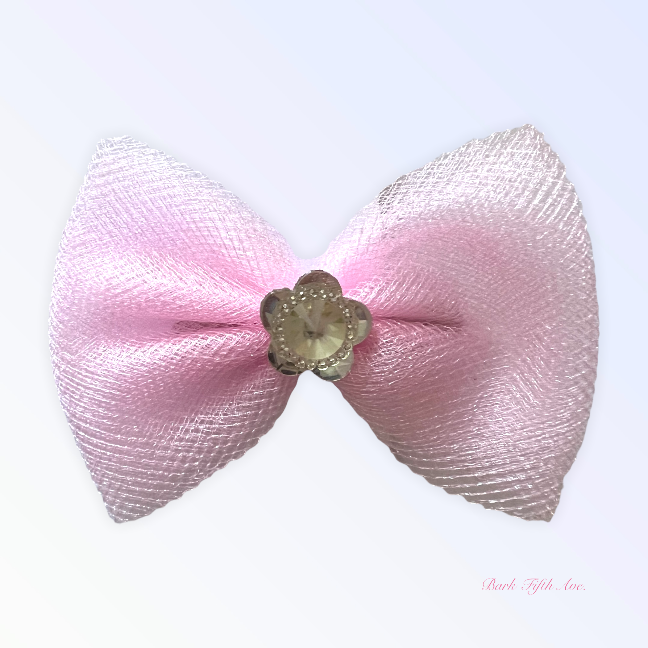 Tulle & Crystal Flower Barette Image 1