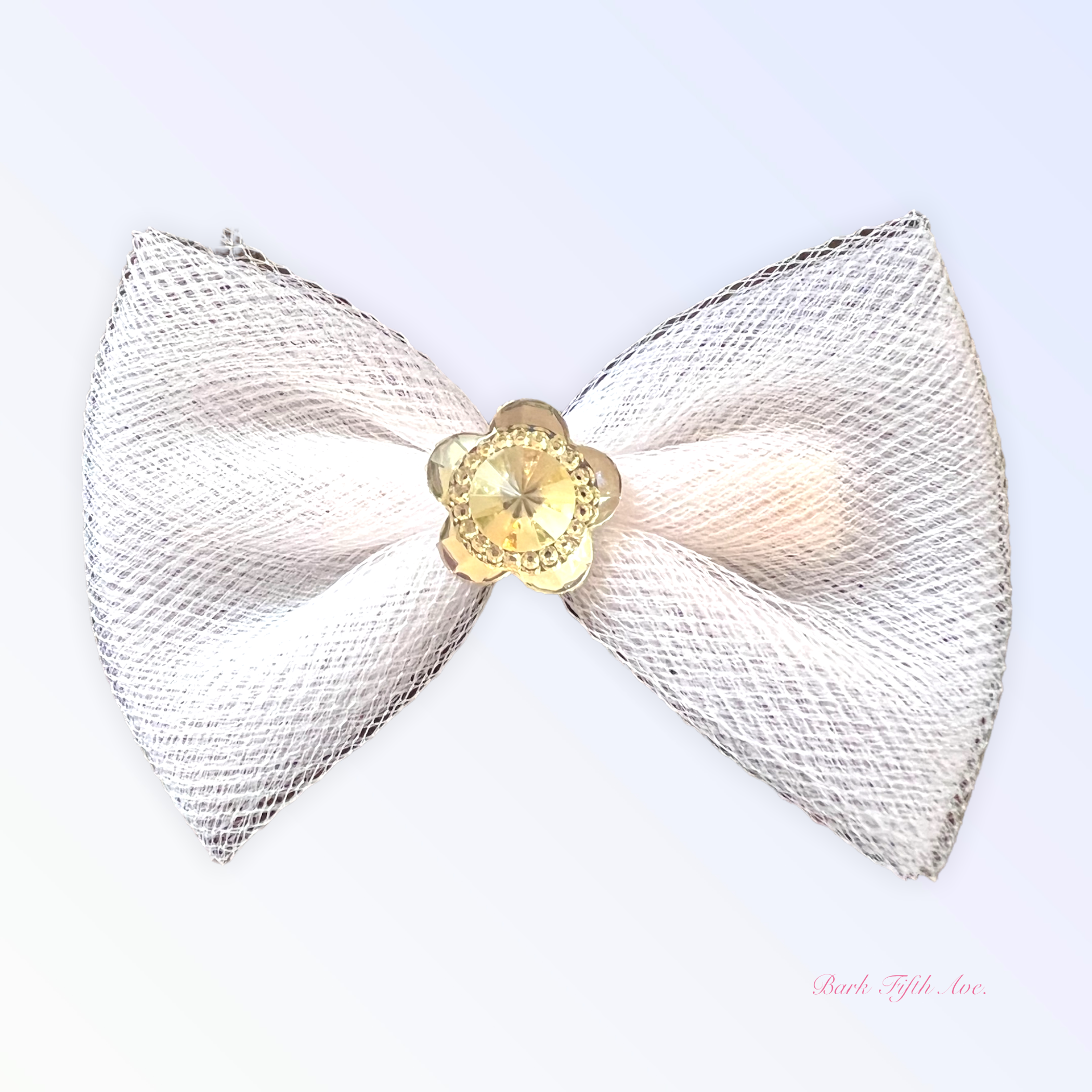 Tulle & Crystal Flower Barette Image 1