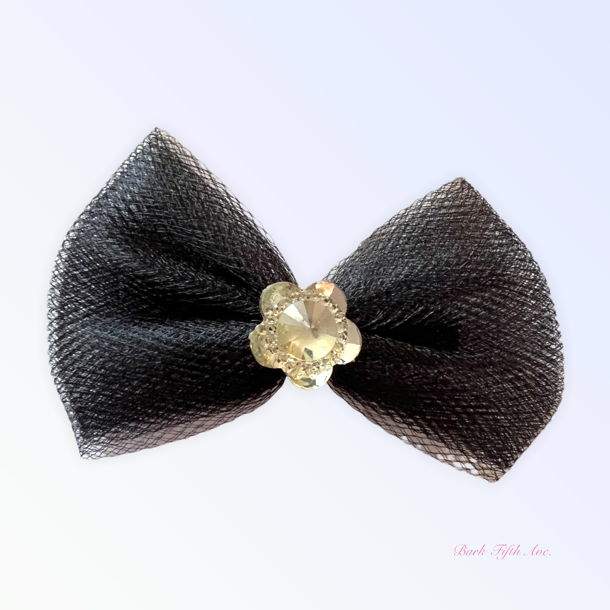 Tulle & Crystal Flower Barette Image 1