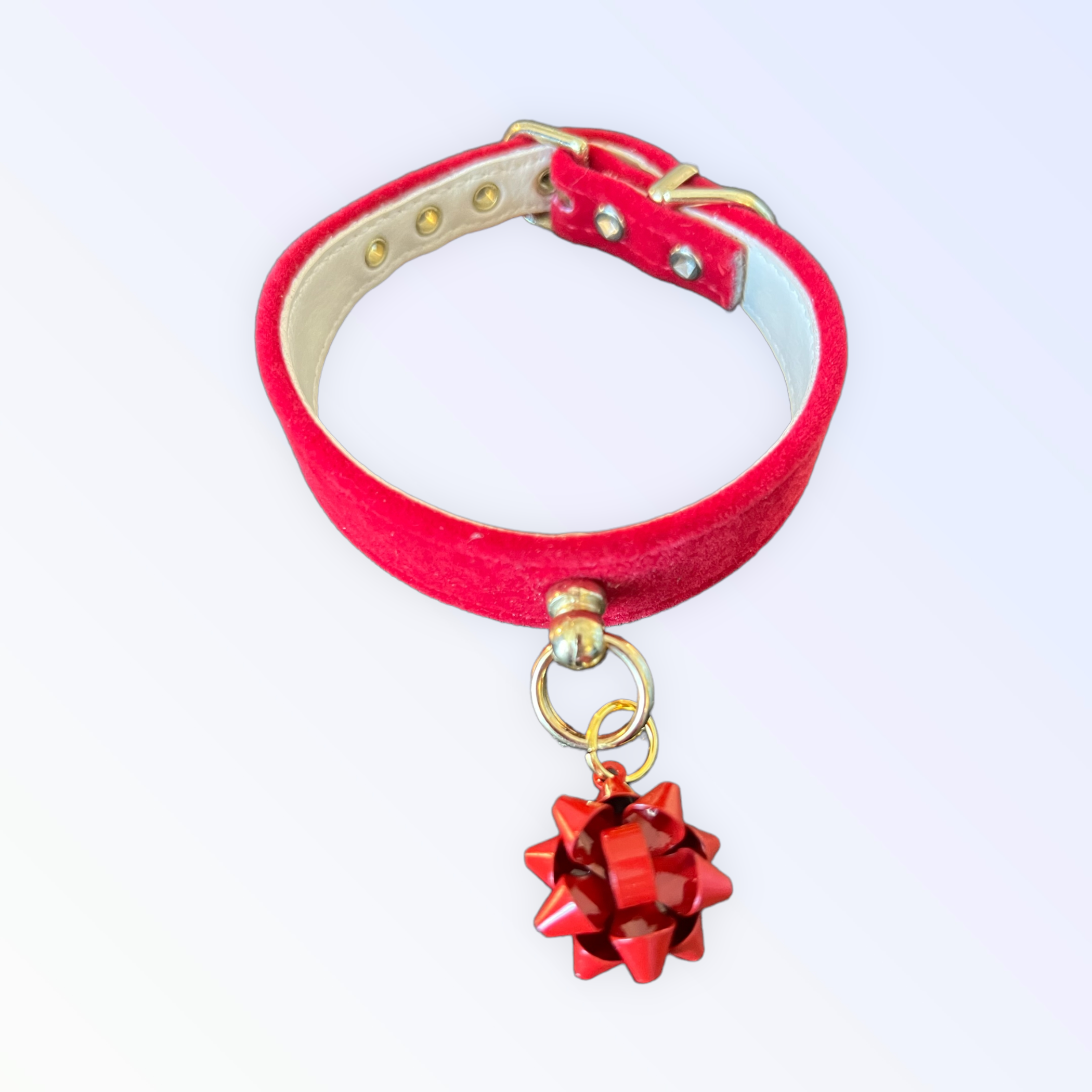 Velvet Gift Wrap Bow Collar Image 1
