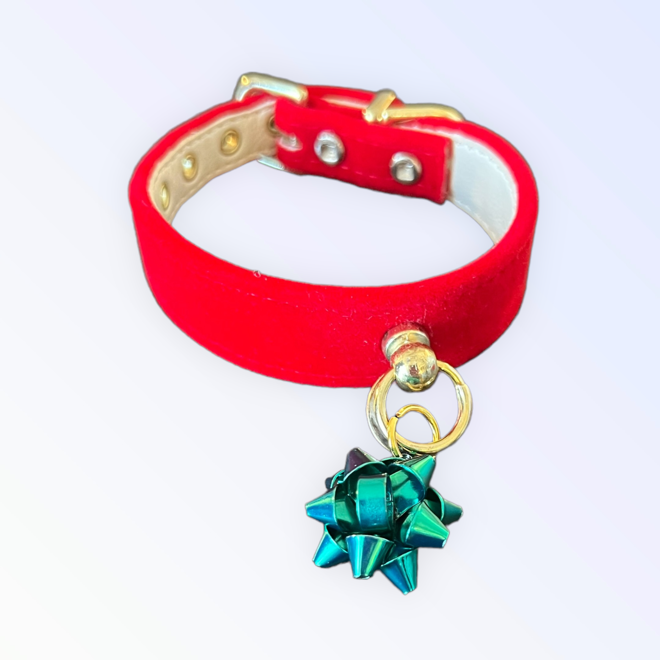 Velvet Gift Wrap Bow Collar Image 1