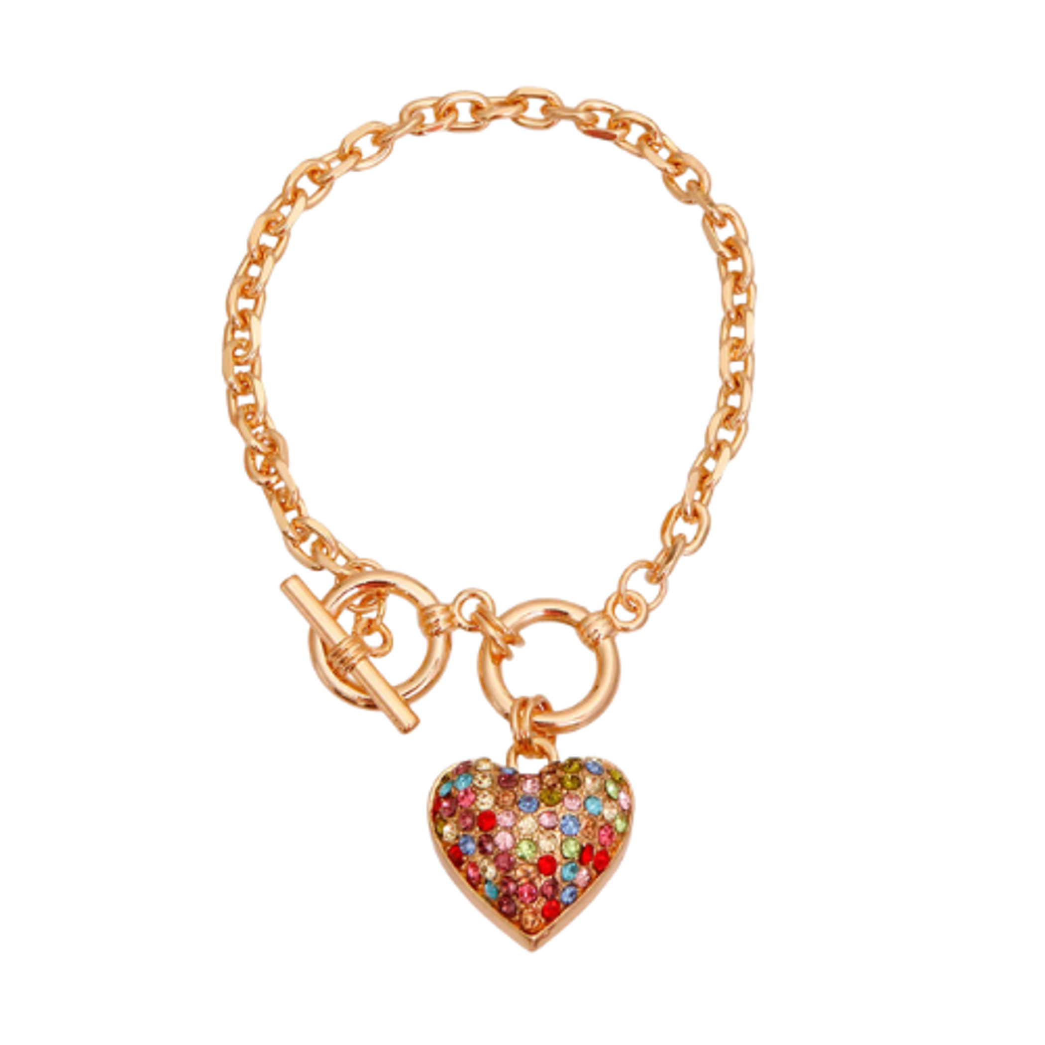 Gold Chain 3D Multi-Color Heart Dog Necklace Image 1
