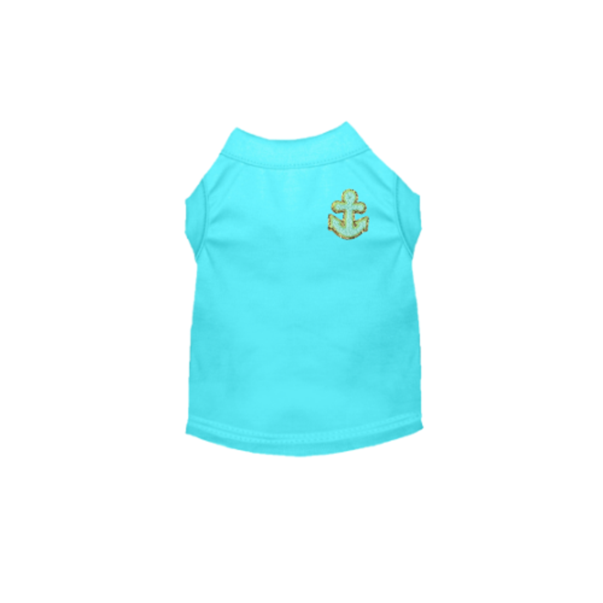 Chenille Embroidered Anchor Dog Shirt Image 1