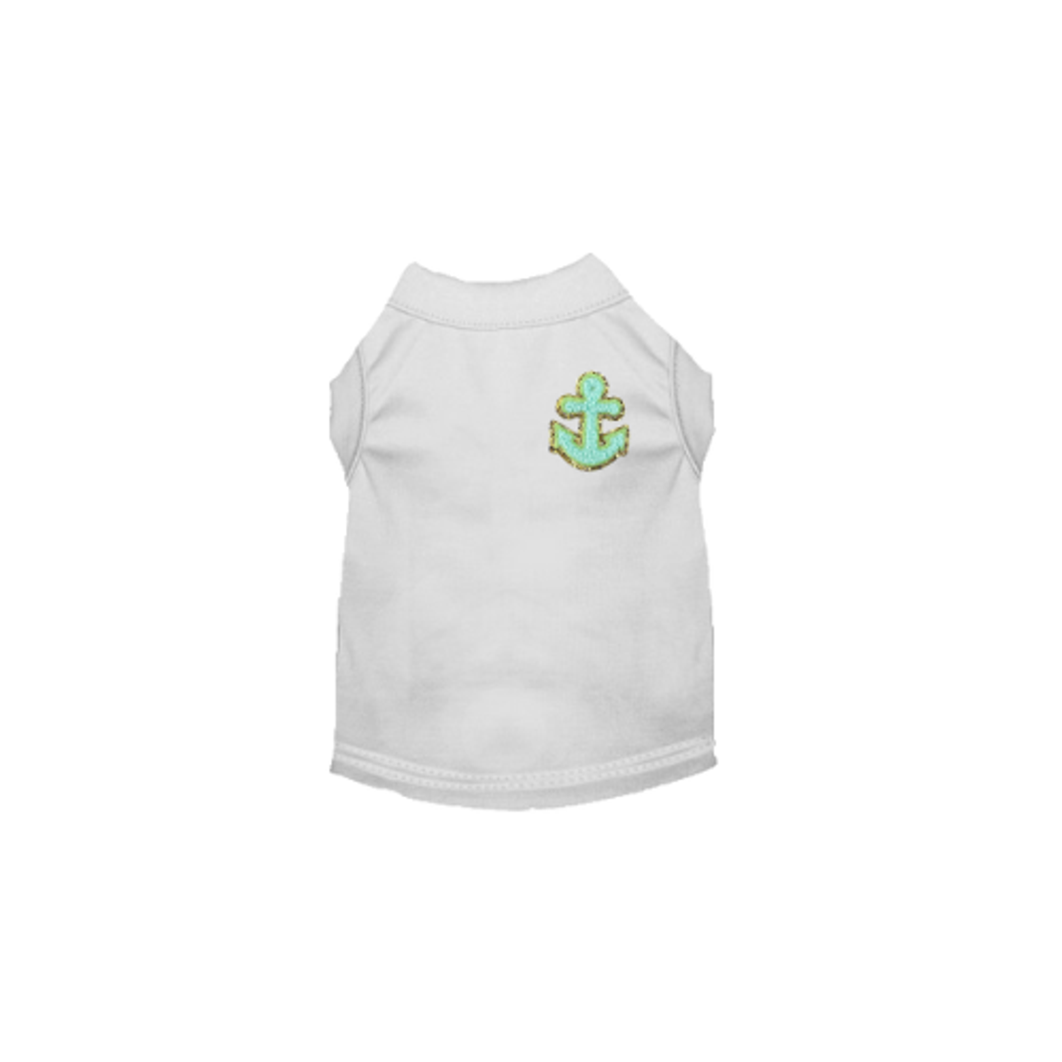 Chenille Embroidered Anchor Dog Shirt Image 1