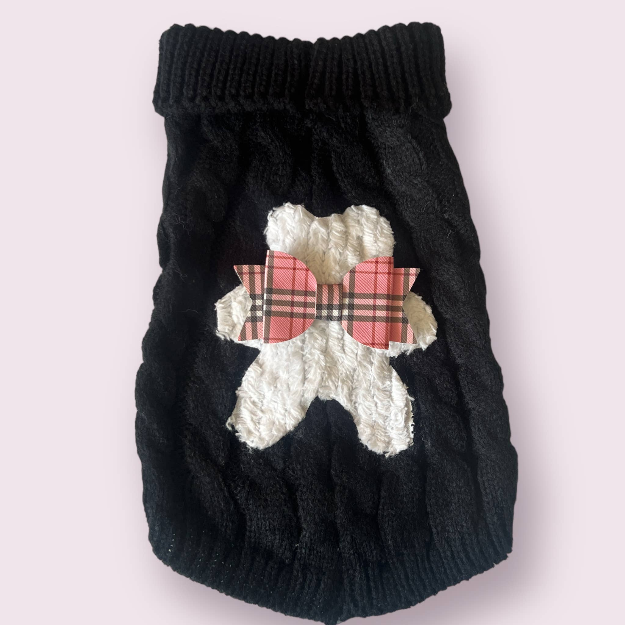 Chenille Bear Knit Turtleneck Dog Sweater Image 1