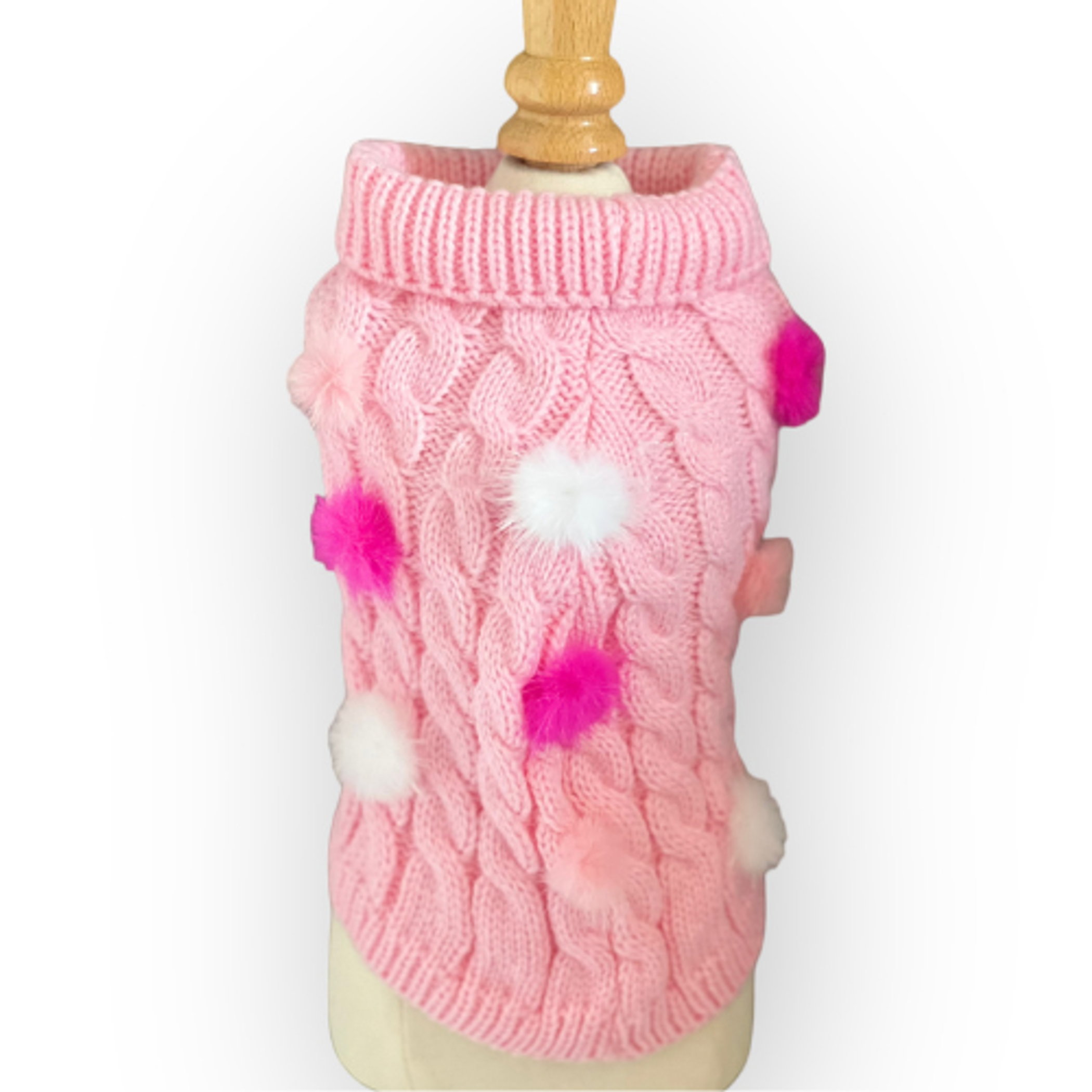 Mink Pom Knit Dog Sweater Image 1