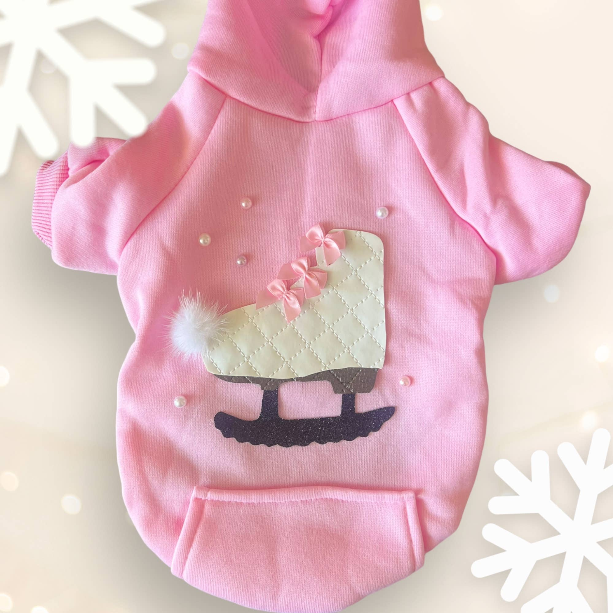 Quilted Ice Skate Dog Hoodie Image 1