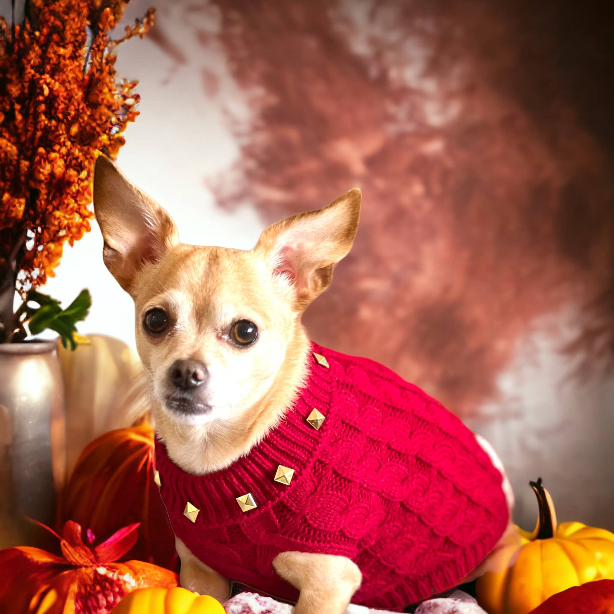 Studded Knit Turtleneck- Dog Sweater Image 1