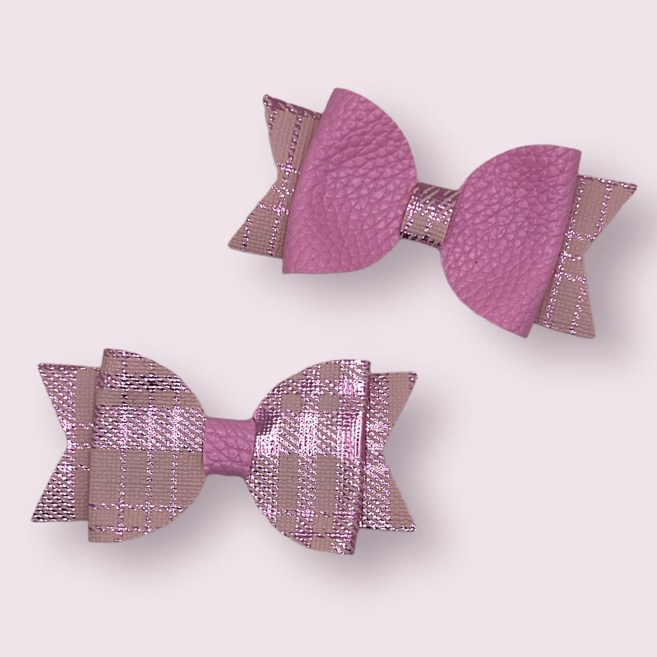 Tartan Leatherette - Dog Hair Bow Image 1