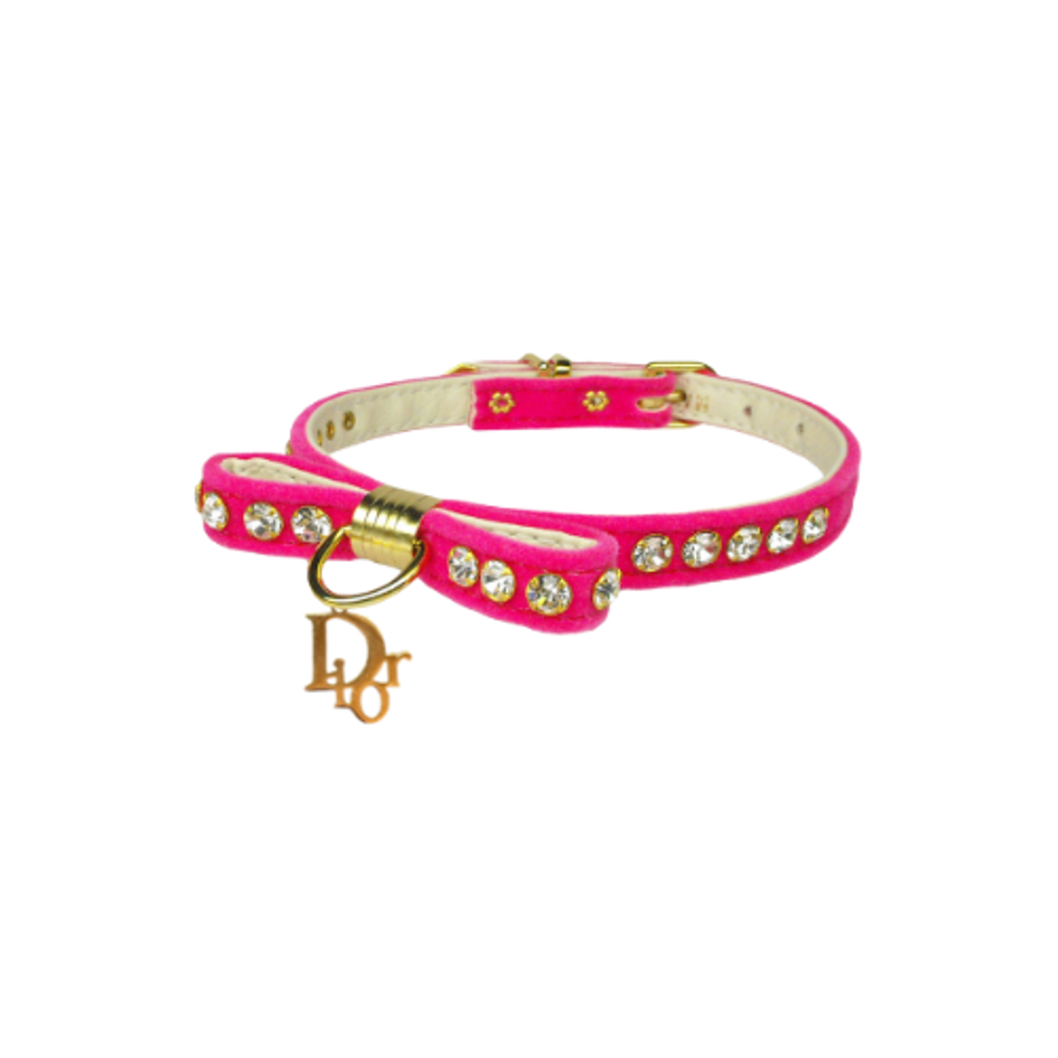 Dior-able Velvet Bow Dog Collar Image 1