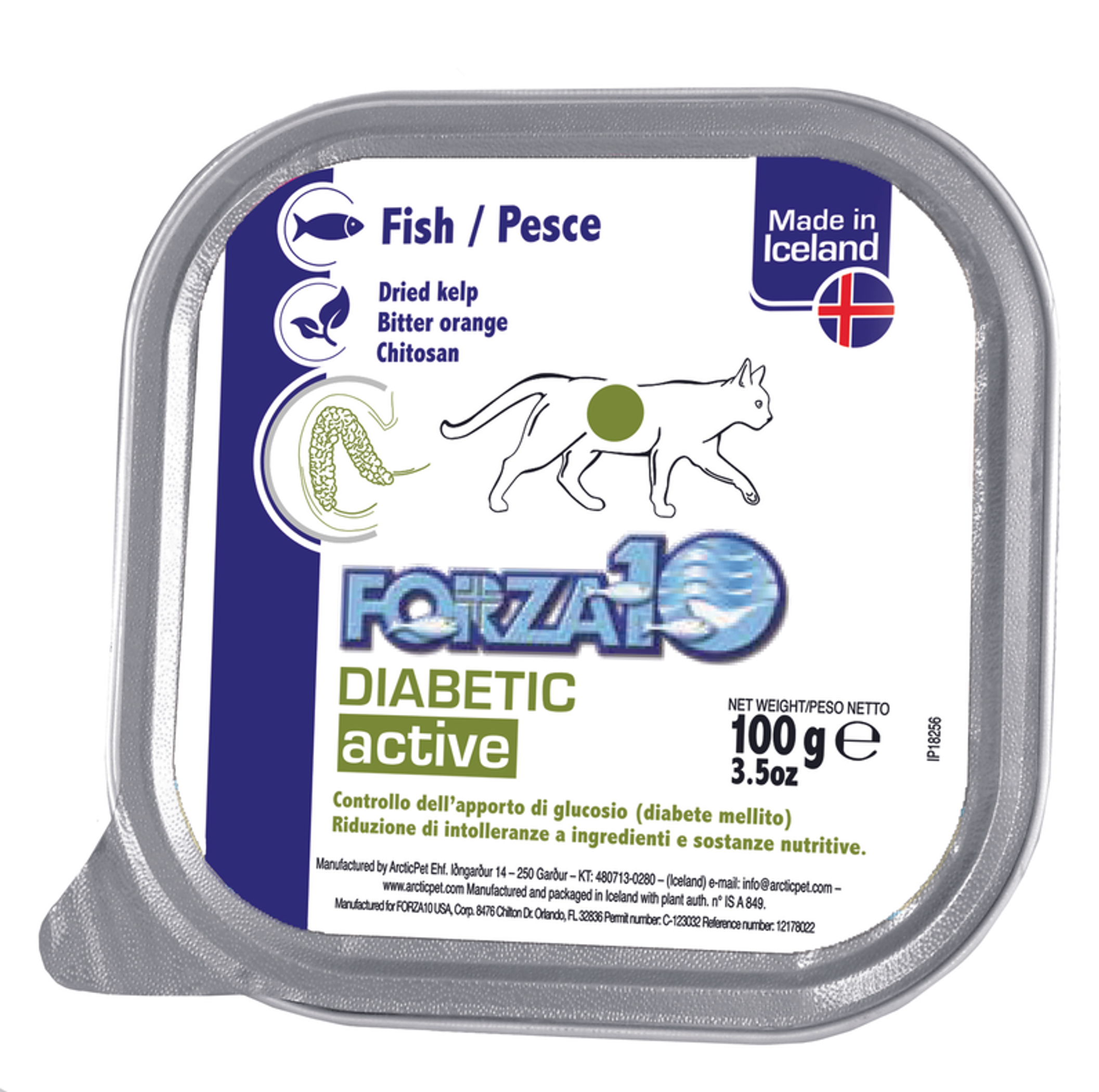 Forza10 ActiWet Diabetic Support Icelandic Fish Recipe Canned Cat Food Image 1