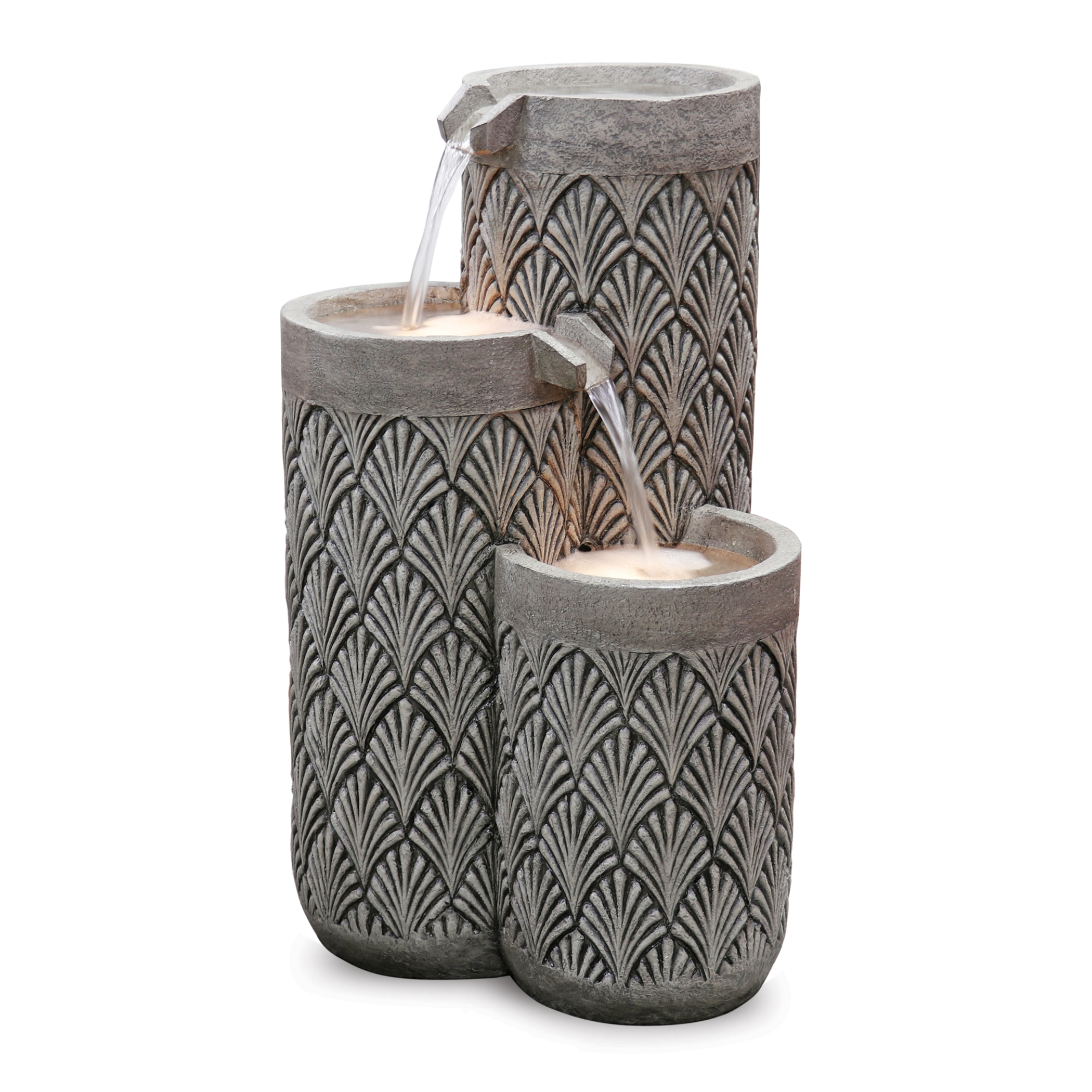 Fountain Indoor Outdoor Water Cascading Feature Stone Powder Polyresin Sturdy Size Adjustable Ambiance Decor