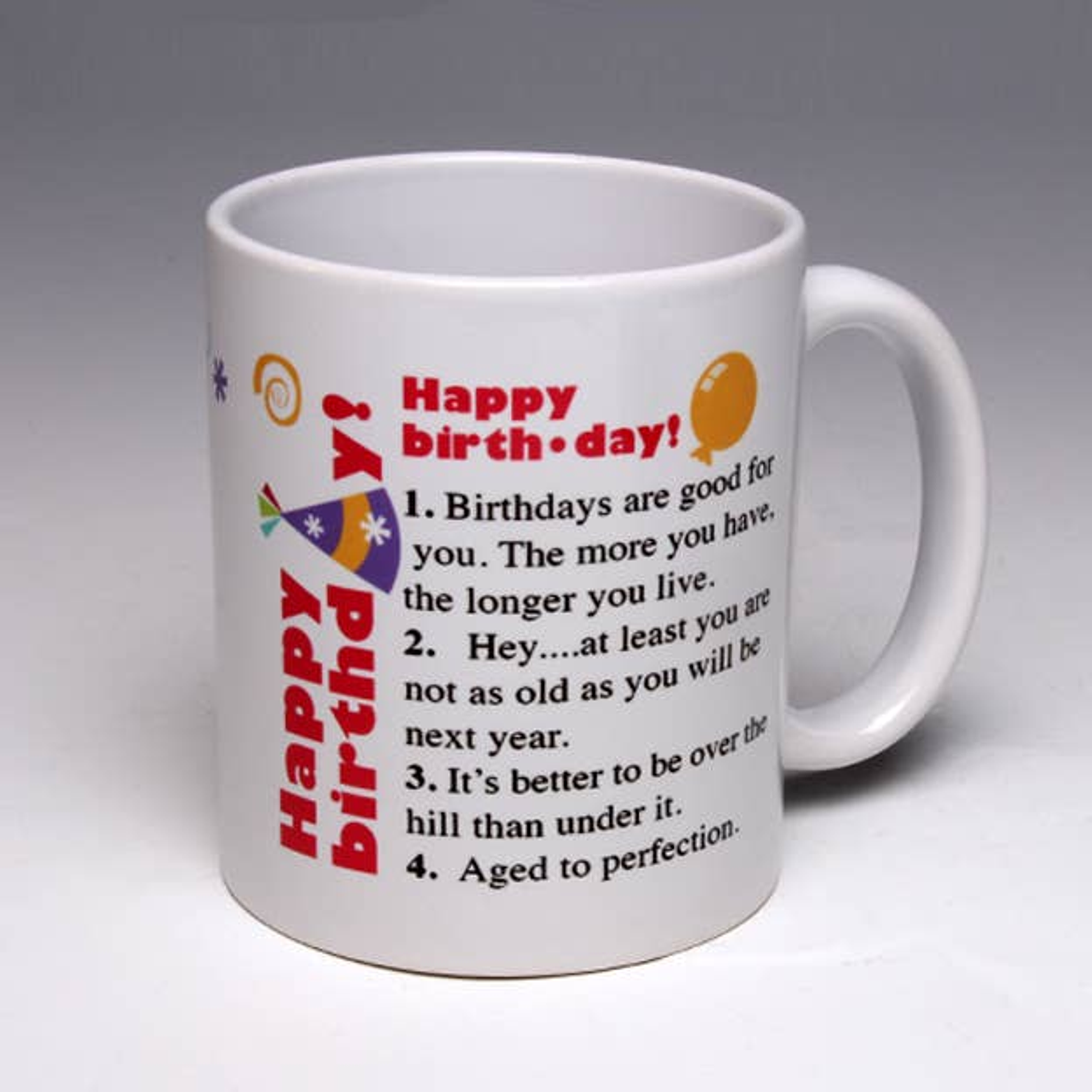 Mug Fun Tongue-in-cheek 11 Ounce Hand-printed Glossy Ceramic Colorful Dishwasher and Microwave Safe Design