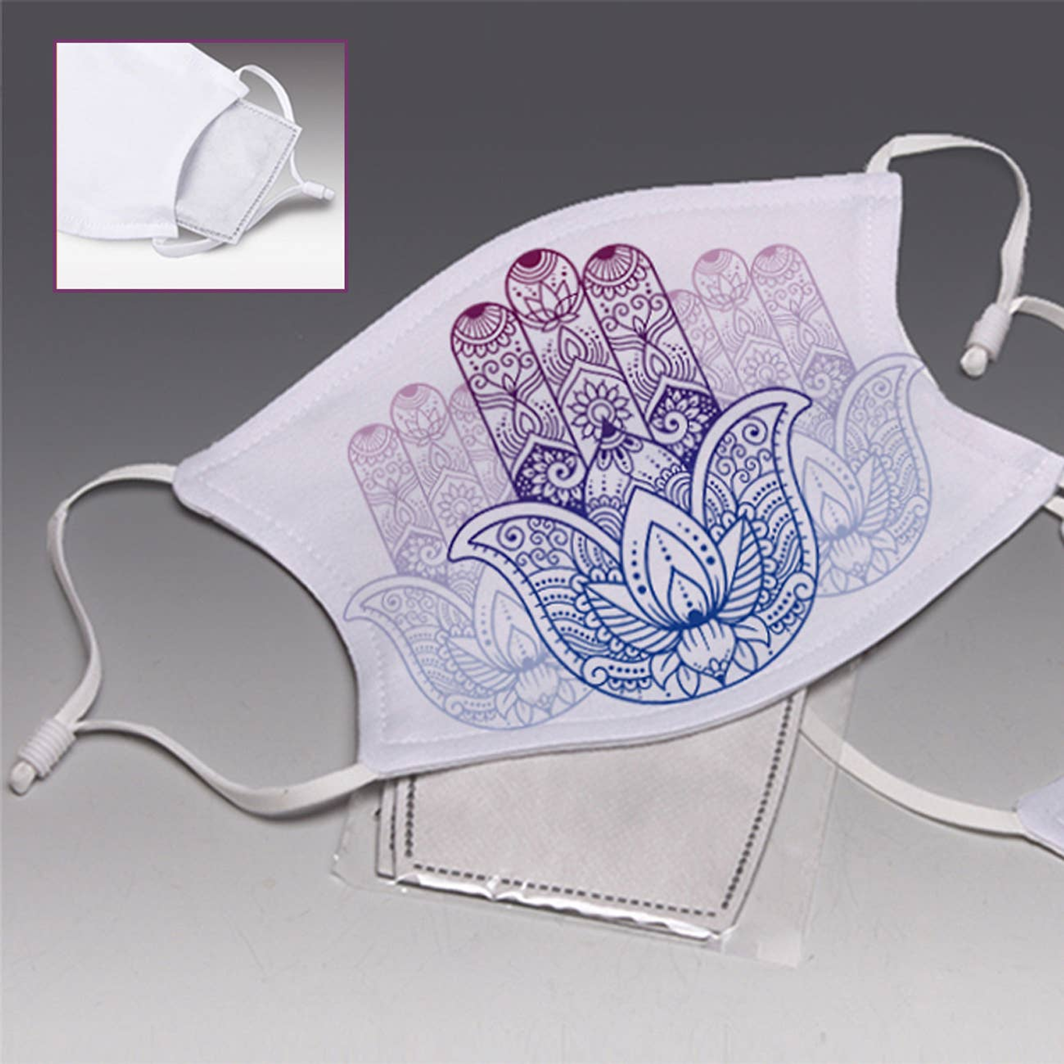 Caja de regalo incluye dos mascarillas ajustables con filtros tamaño adulto 7.25x5.25 pulgadas poliéster ligero 2 capas diseños divertidos
