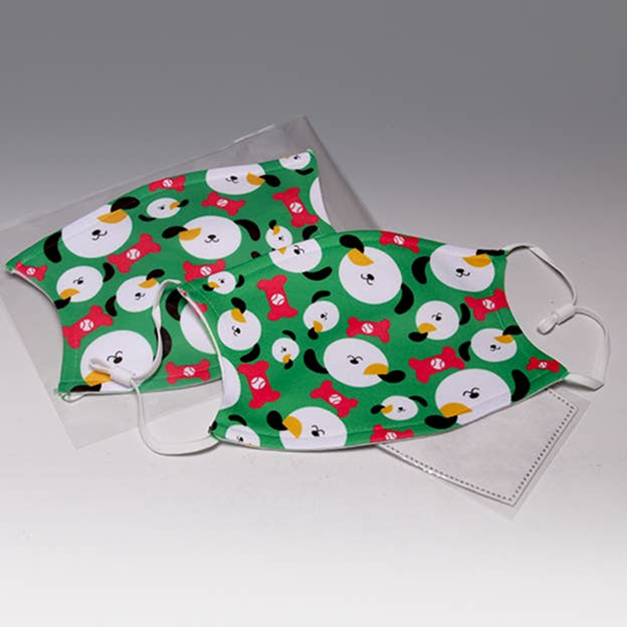 Caja de regalo con máscaras ajustables para adultos de poliéster con filtro y diseños divertidos incluye etiqueta de regalo y envoltorio de celofán