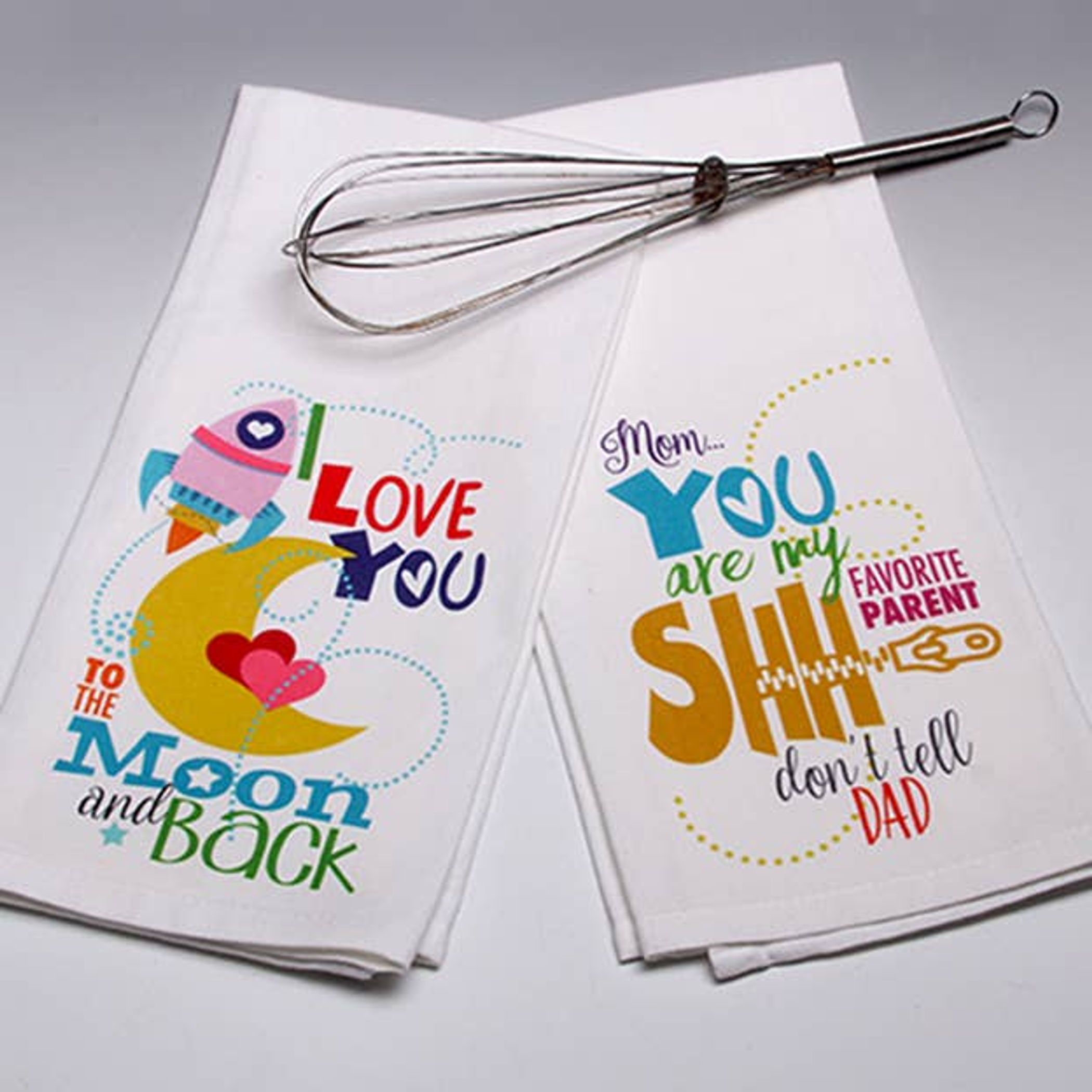 Towel Kitchen Art Gift for Mom 18 x 28 Inches Cotton Hand-Printed Flat-Weave Includes Hanging Tab Care Instructions