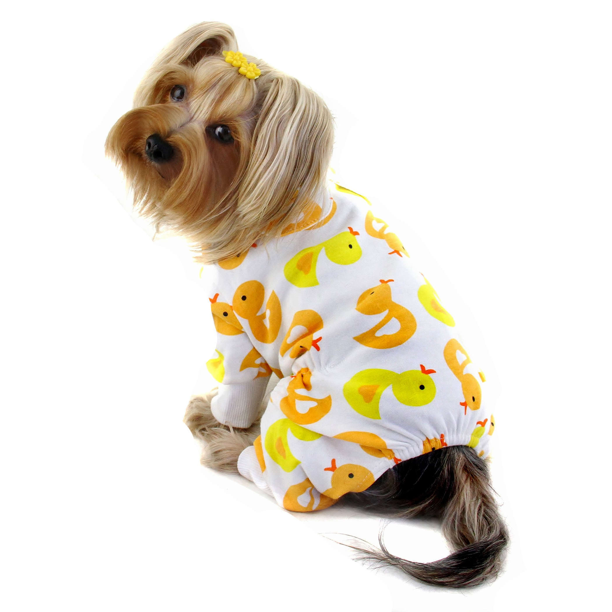 Knit Cotton Pajamas with Yellow Ducky Image 1