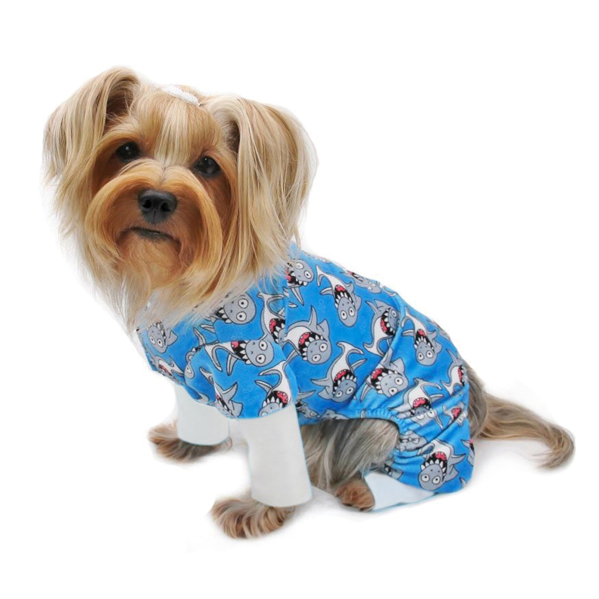 Ultra Soft Plush Minky Silly Sharks Pajamas Image 1