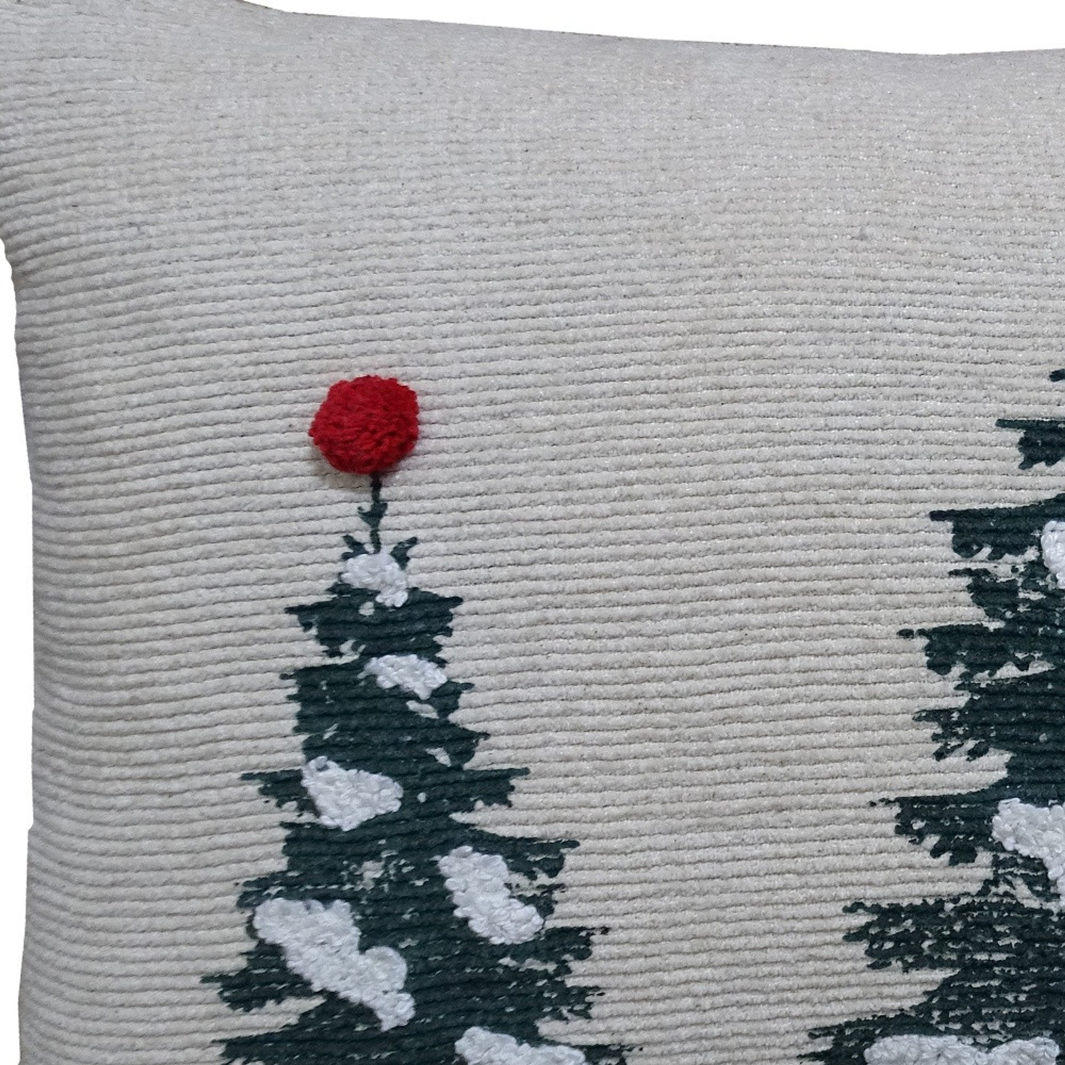 14" X 24" Red And Green Zippered Cotton Blend Christmas Tree Throw Pillow, photo 4