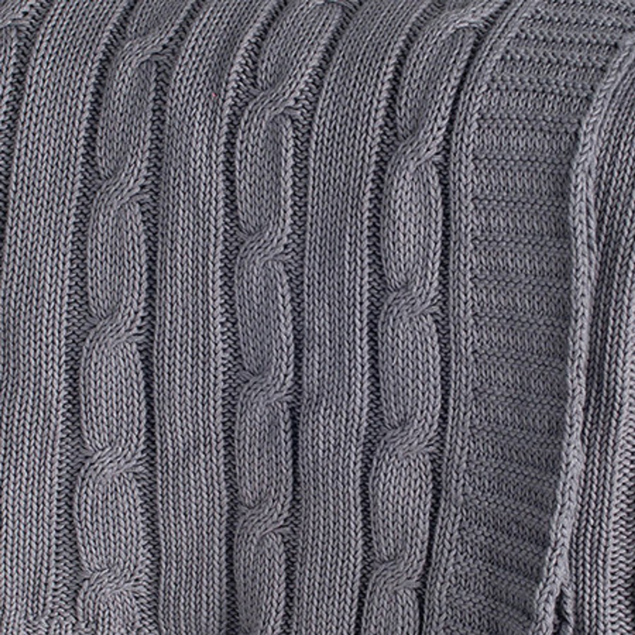 Light Gray Knitted 100% Cotton Throw Blanket, photo 6