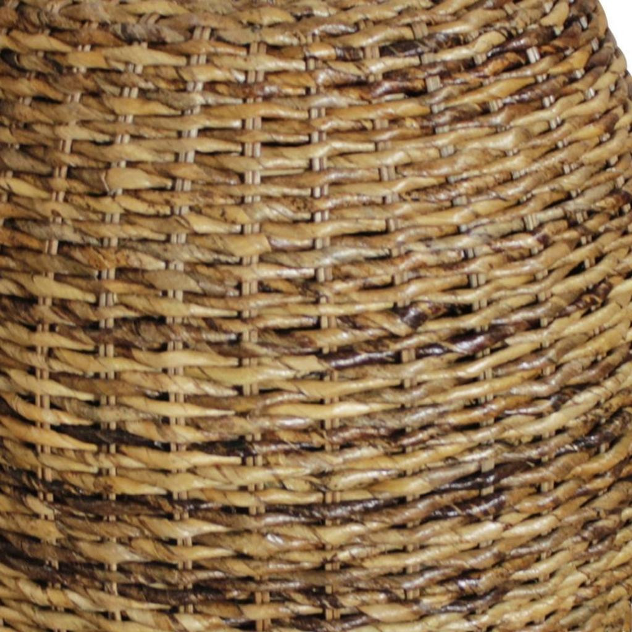 20" Natural Rattan Round Drum End Table