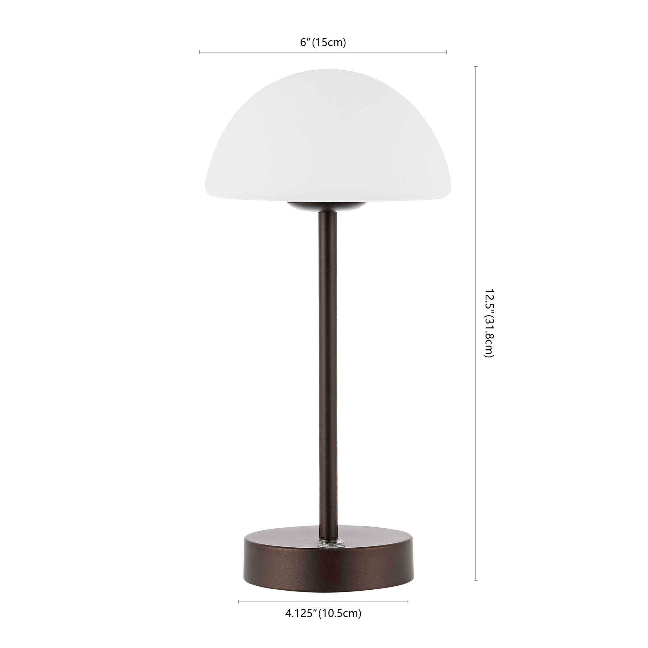 13" Antiqued Bronze USB Table Lamp With Dome Shade, photo 6