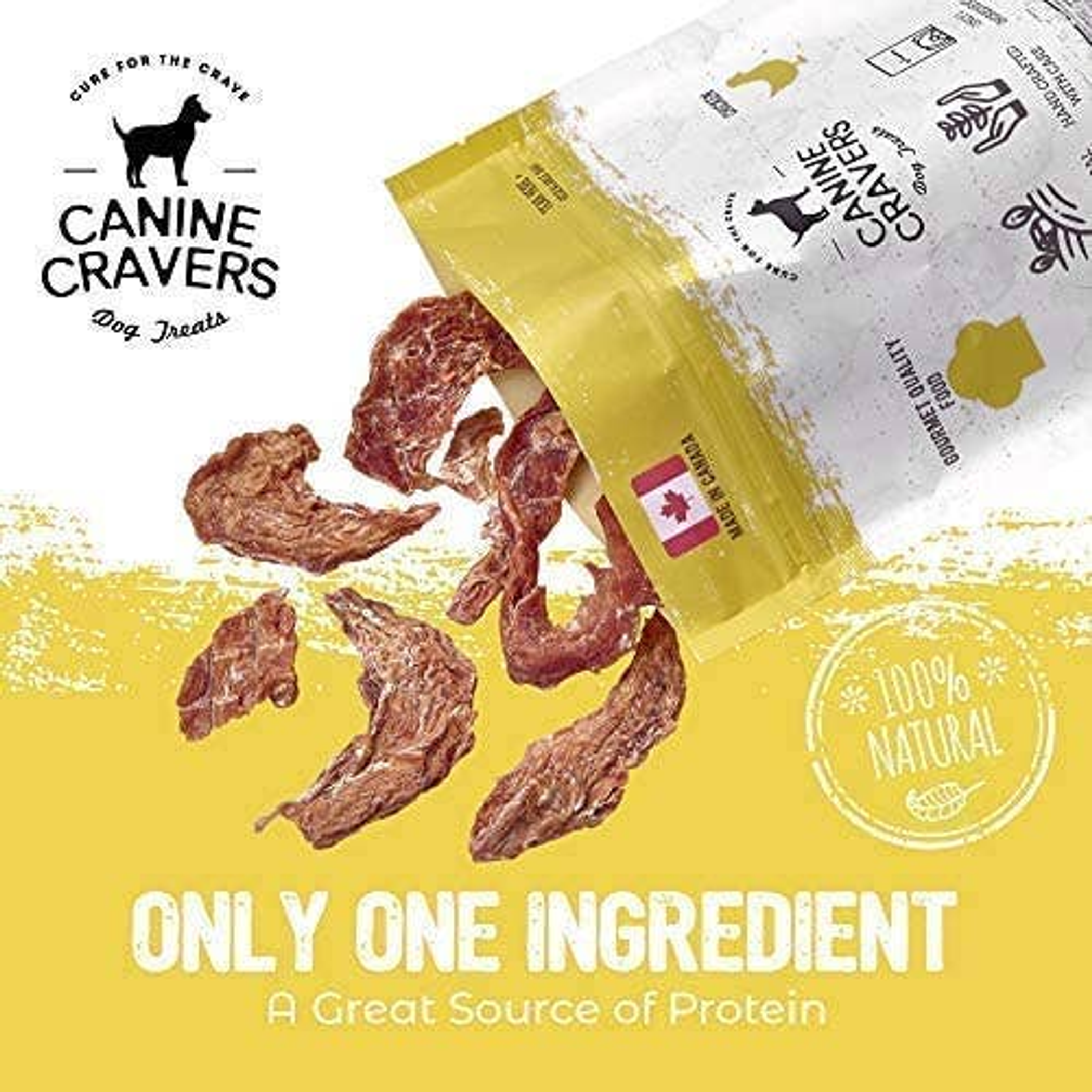 Dog treat Chicken breast All-natural single ingredient human-grade protein-rich 100 grams made in Canada