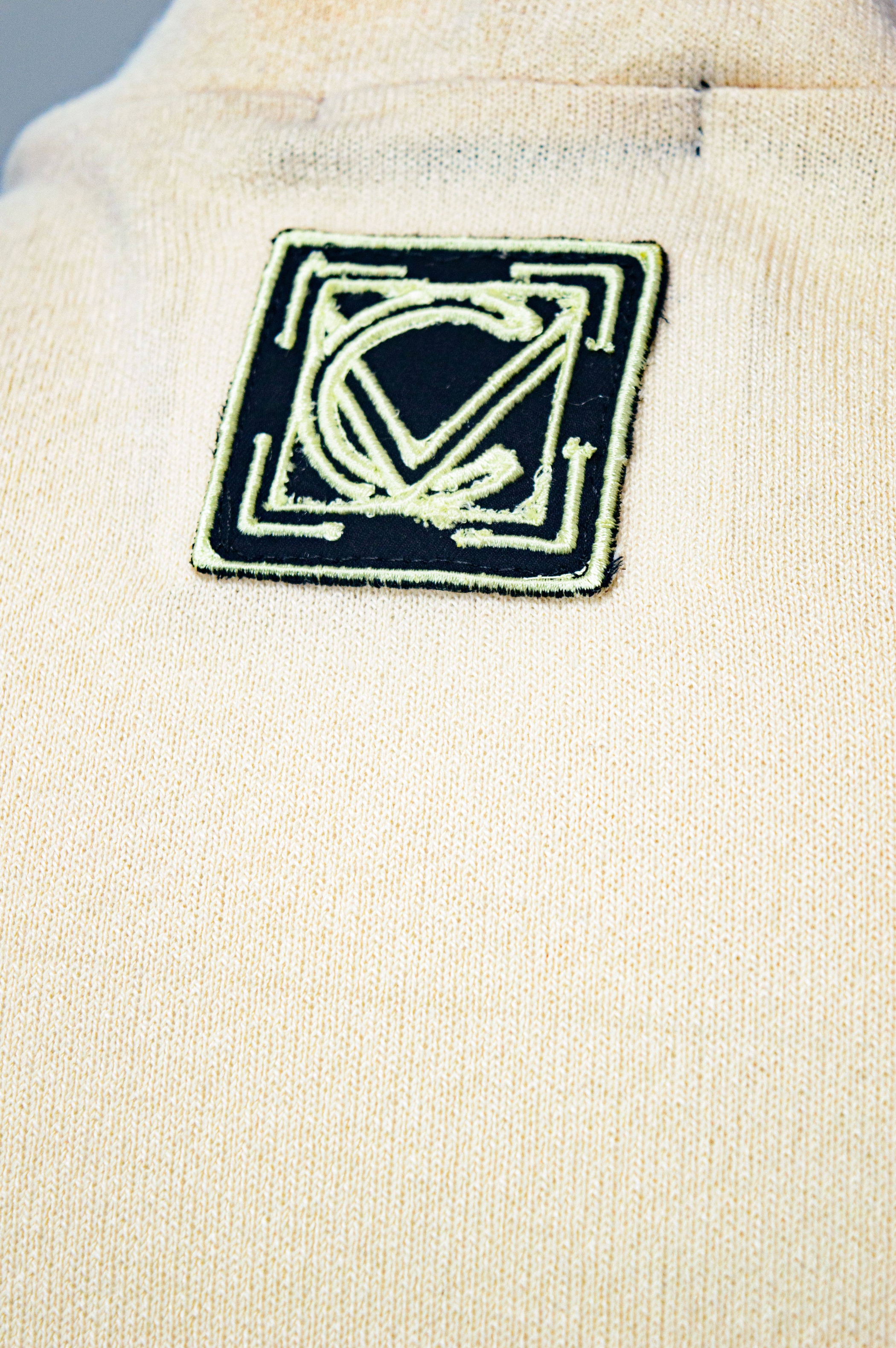 Cardigan Sweater V Neck Embroidered Patch 95 Cotton 5 Spandex Machine Washable Pull On Closure