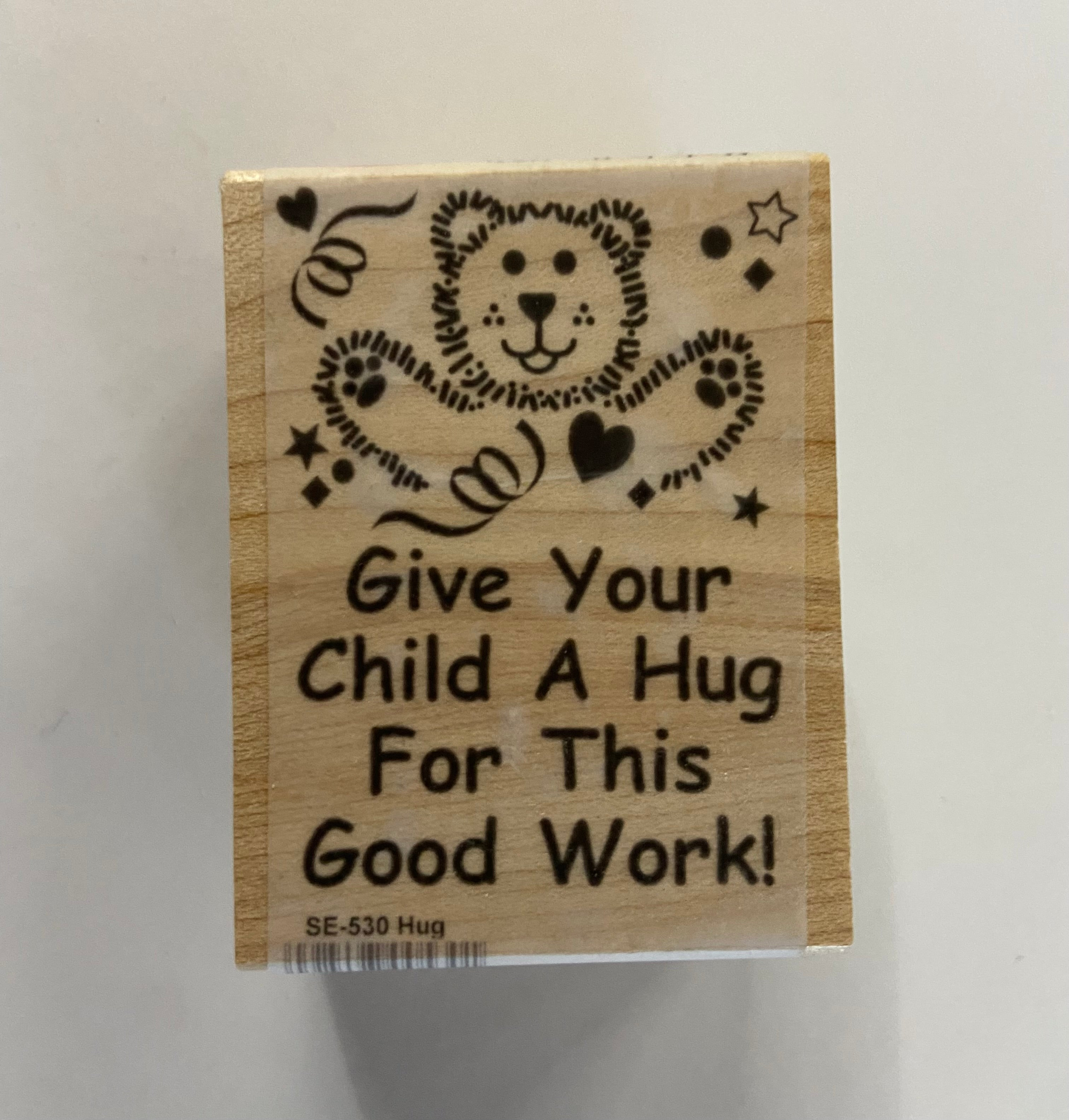 Rubber Stamp Encouraging Positive Reinforcement 2 Inch x 1 3/4 Inch Block Size Classroom Home